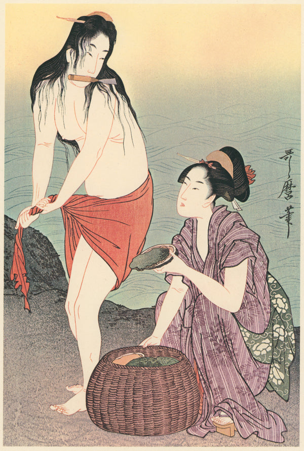 Kitagawa Utamaro — Diving for Abalones (Right) | Japanese Woodblock Print (Ukiyo-e)