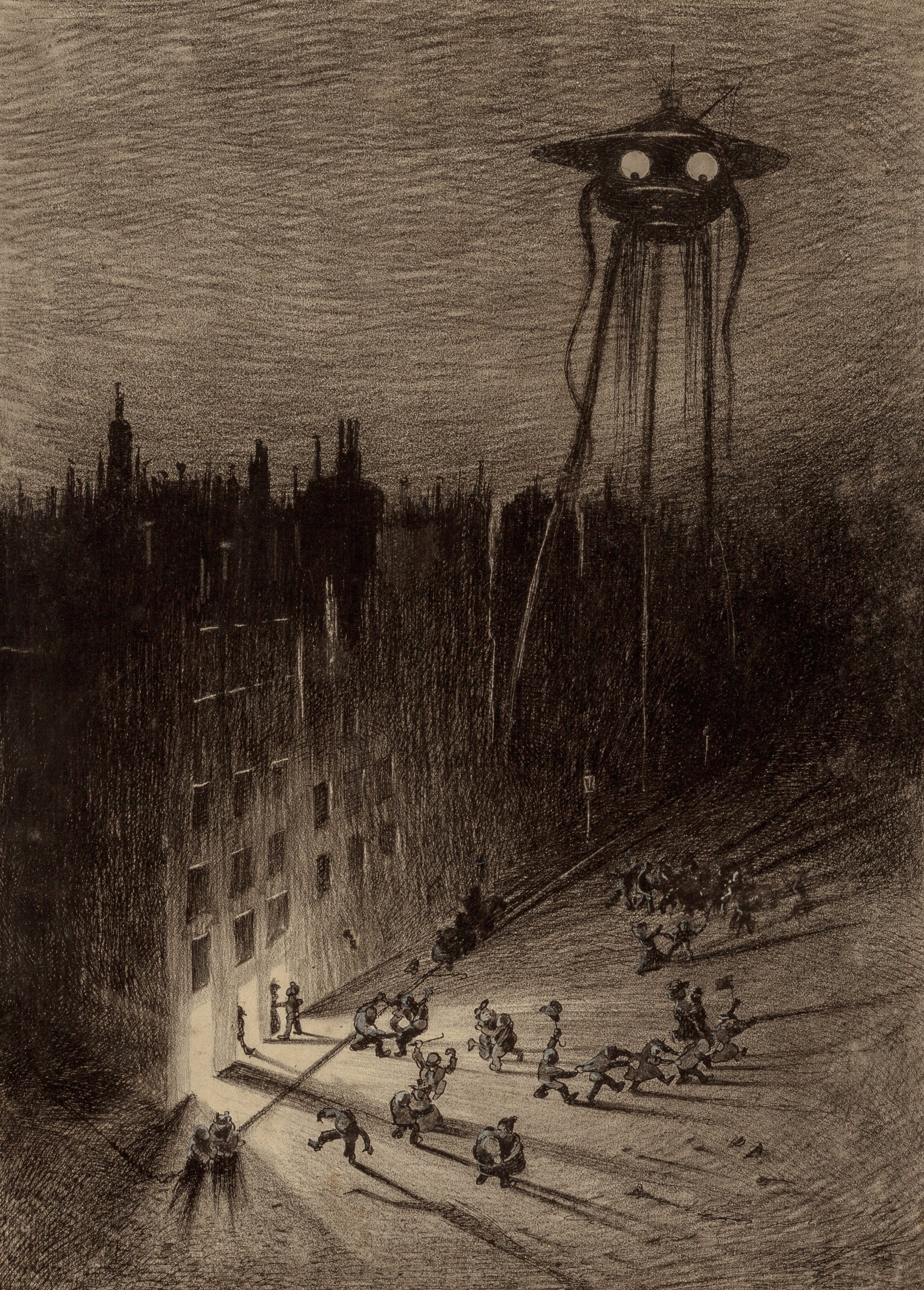 Henrique Alvim Corrêa — Martian Viewing the Crowd (1906) | Science Fiction Illustration Print