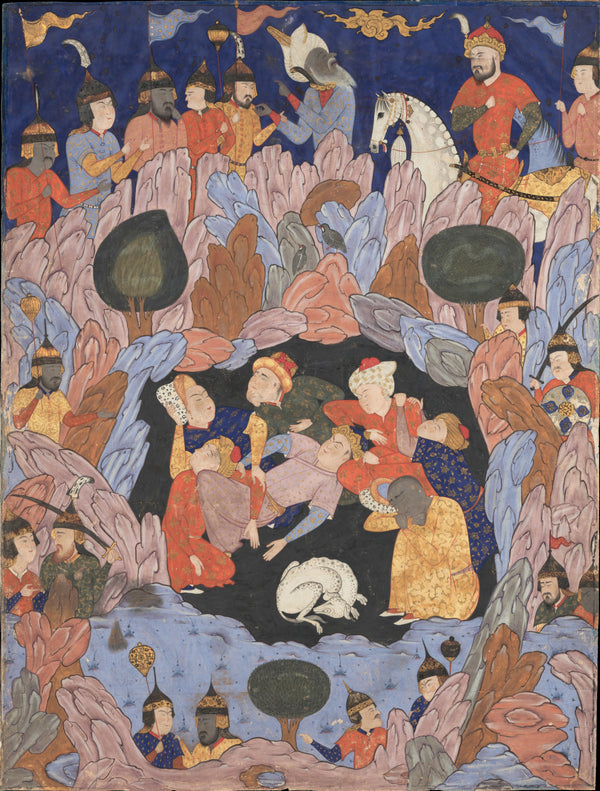 Persian Miniature — The Seven Sleepers of Ephesus | Persian Miniature Art Print