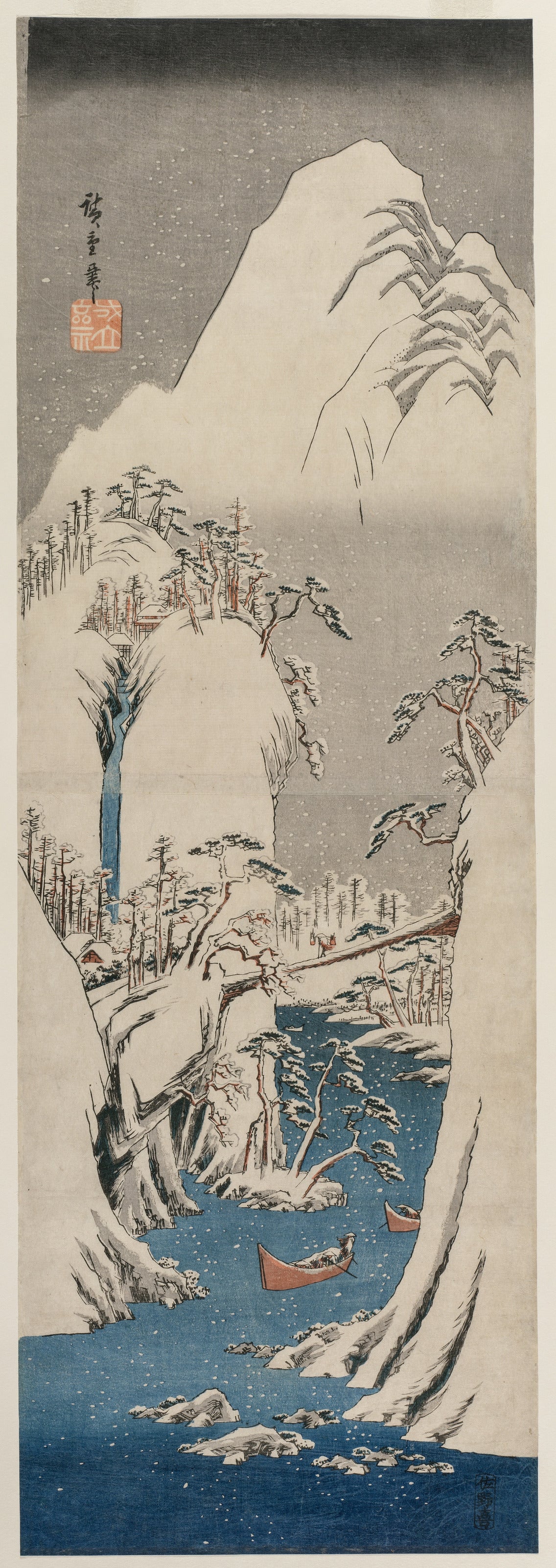 Utagawa Hiroshige — The Fuji River in the Snow | Japanese Woodblock Print (Ukiyo-e)