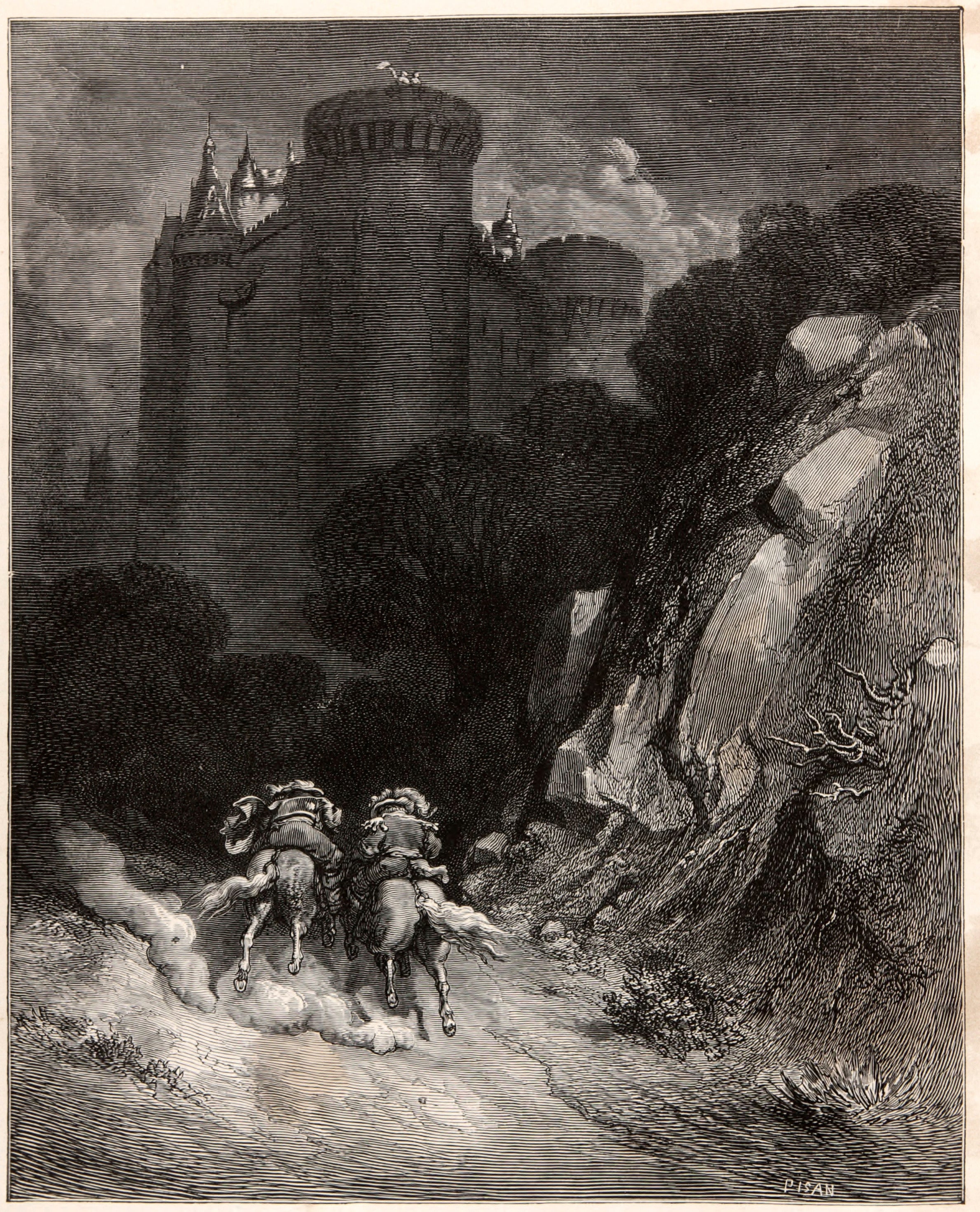Gustave Doré — Bluebeard: The Brothers Ride to the Castle | Fairy Tale Illustration Print