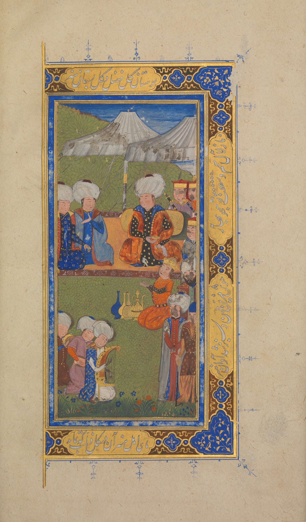 Persian Miniature — Khusrau and Shirin: A Royal Encampment | Persian Miniature Art Print