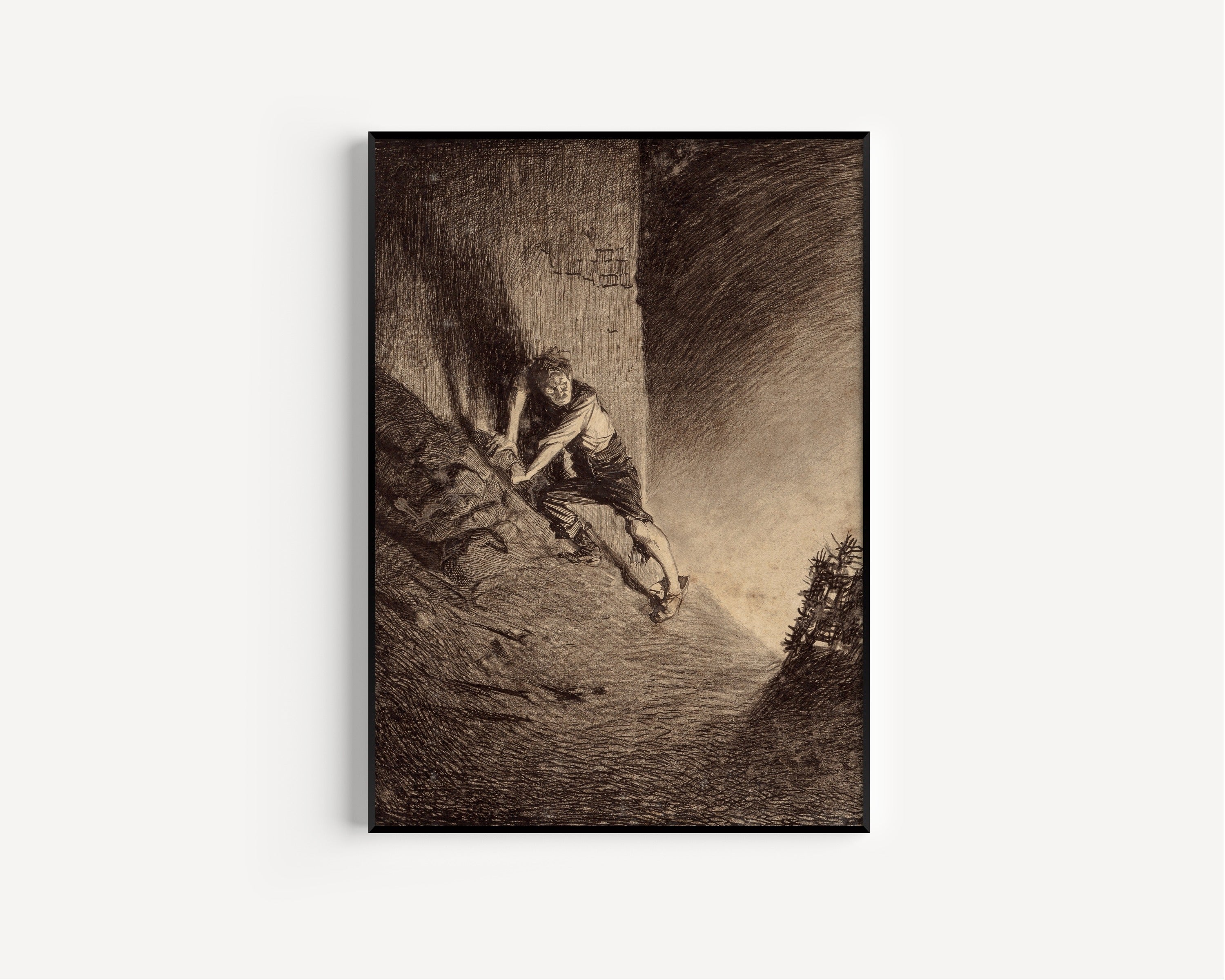 Henrique Alvim Corrêa — Frightened Human (1906) | Science Fiction Illustration Print