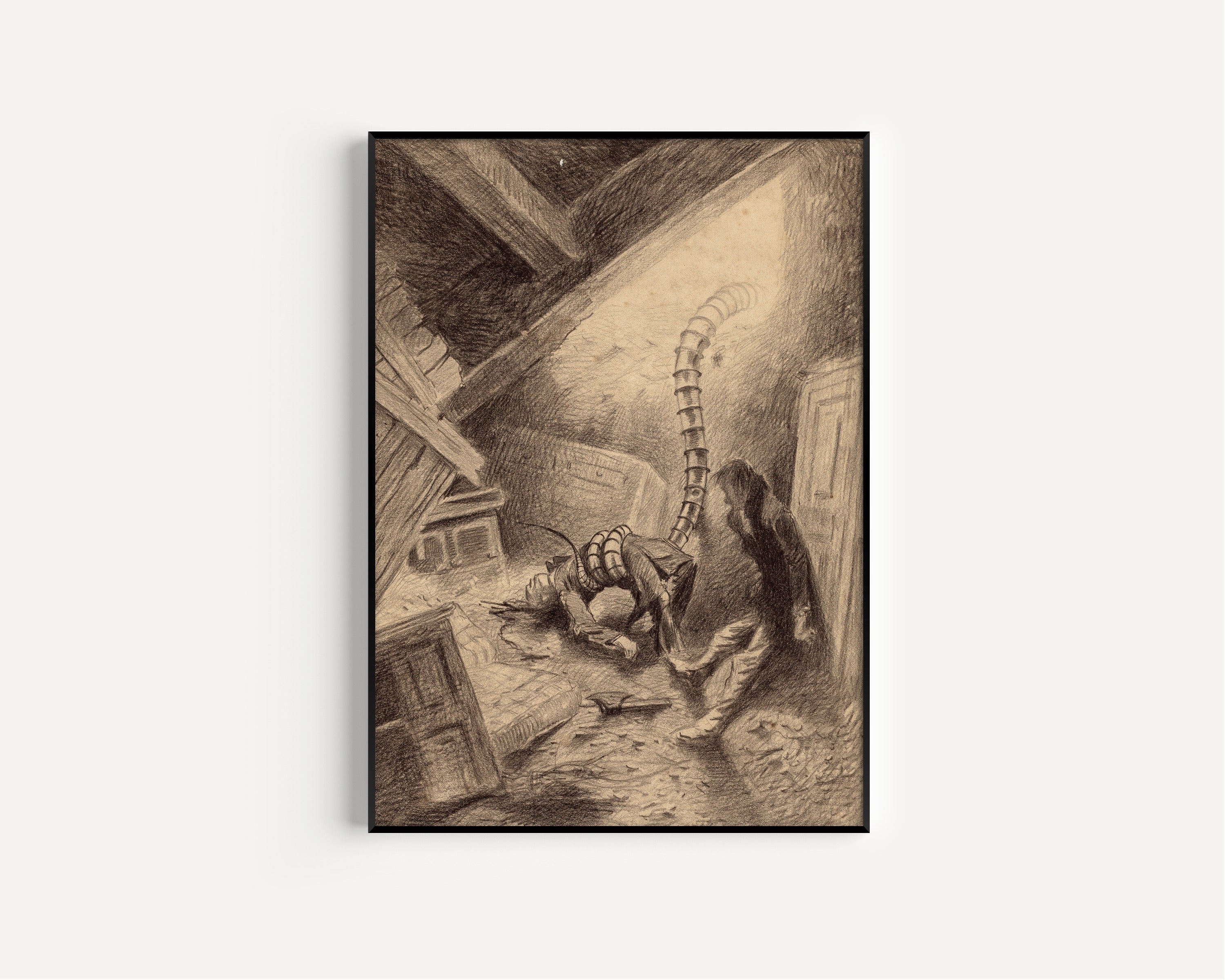 Henrique Alvim Corrêa — Handler Grabbing a Human (1906) | Science Fiction Illustration Print