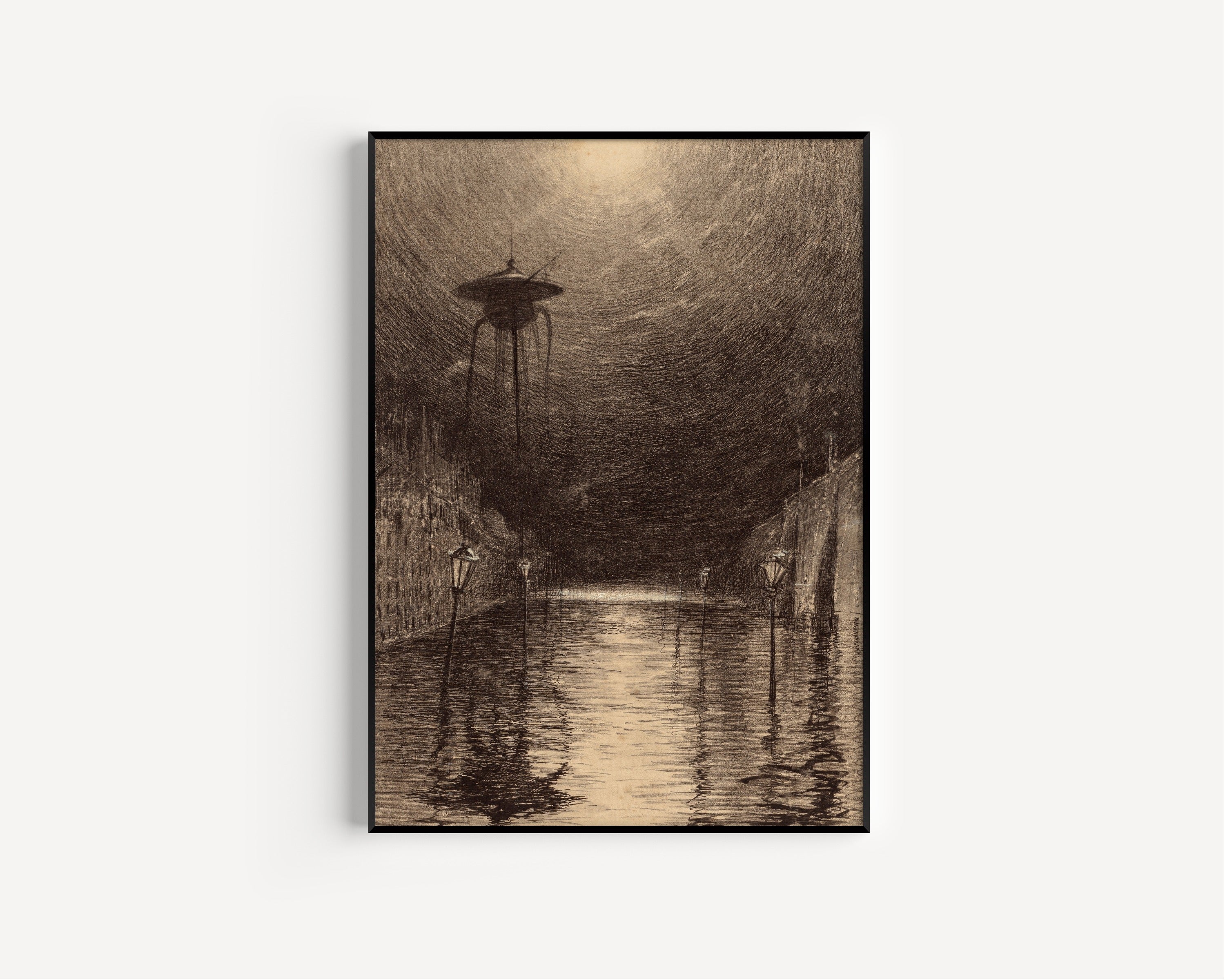 Henrique Alvim Corrêa — Martian Machine Over the Thames (1906) | Science Fiction Illustration Print