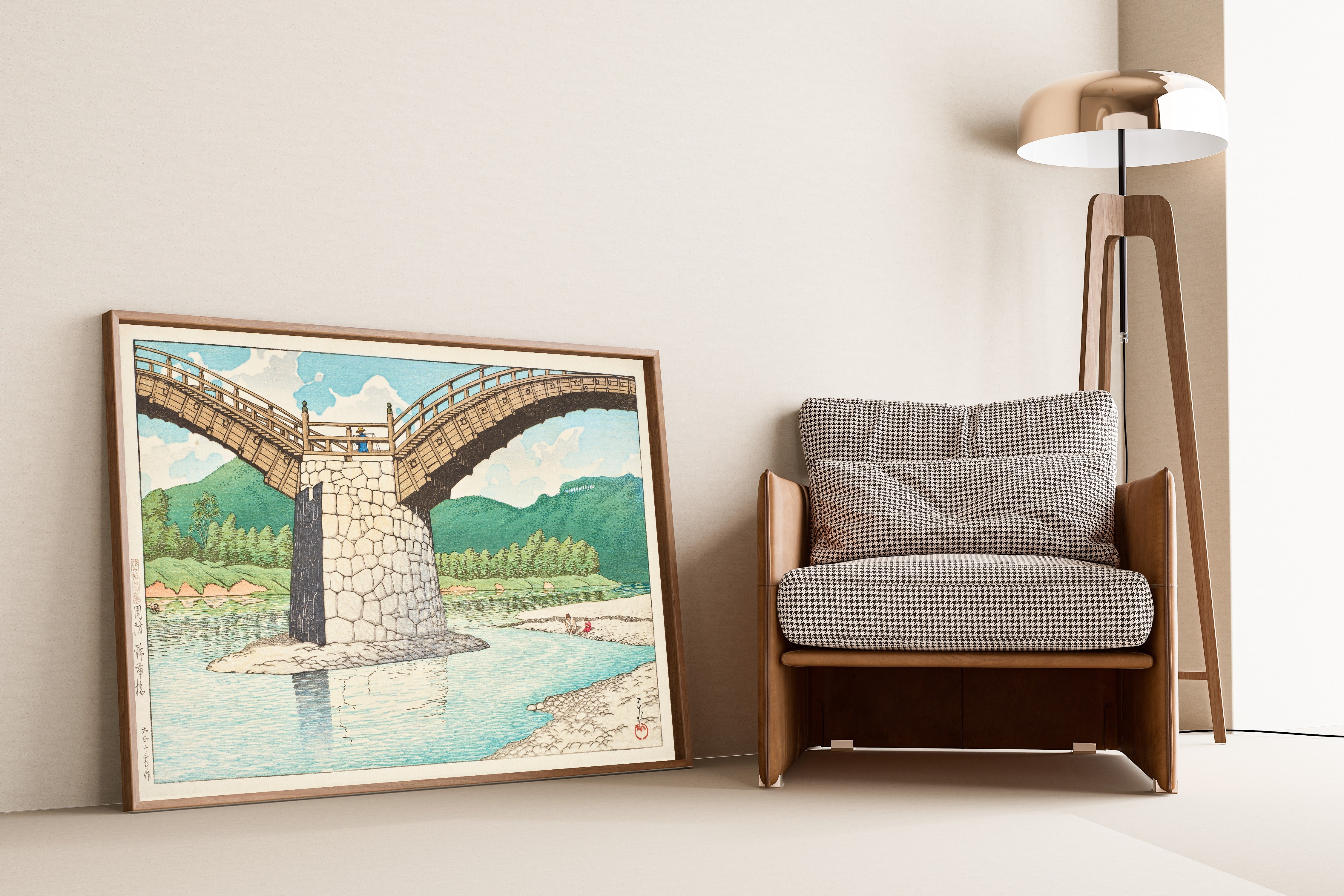 Kawase Hasui — The Kintai Bridge, Suō Province | Japanese Woodblock Print (Shin Hanga)
