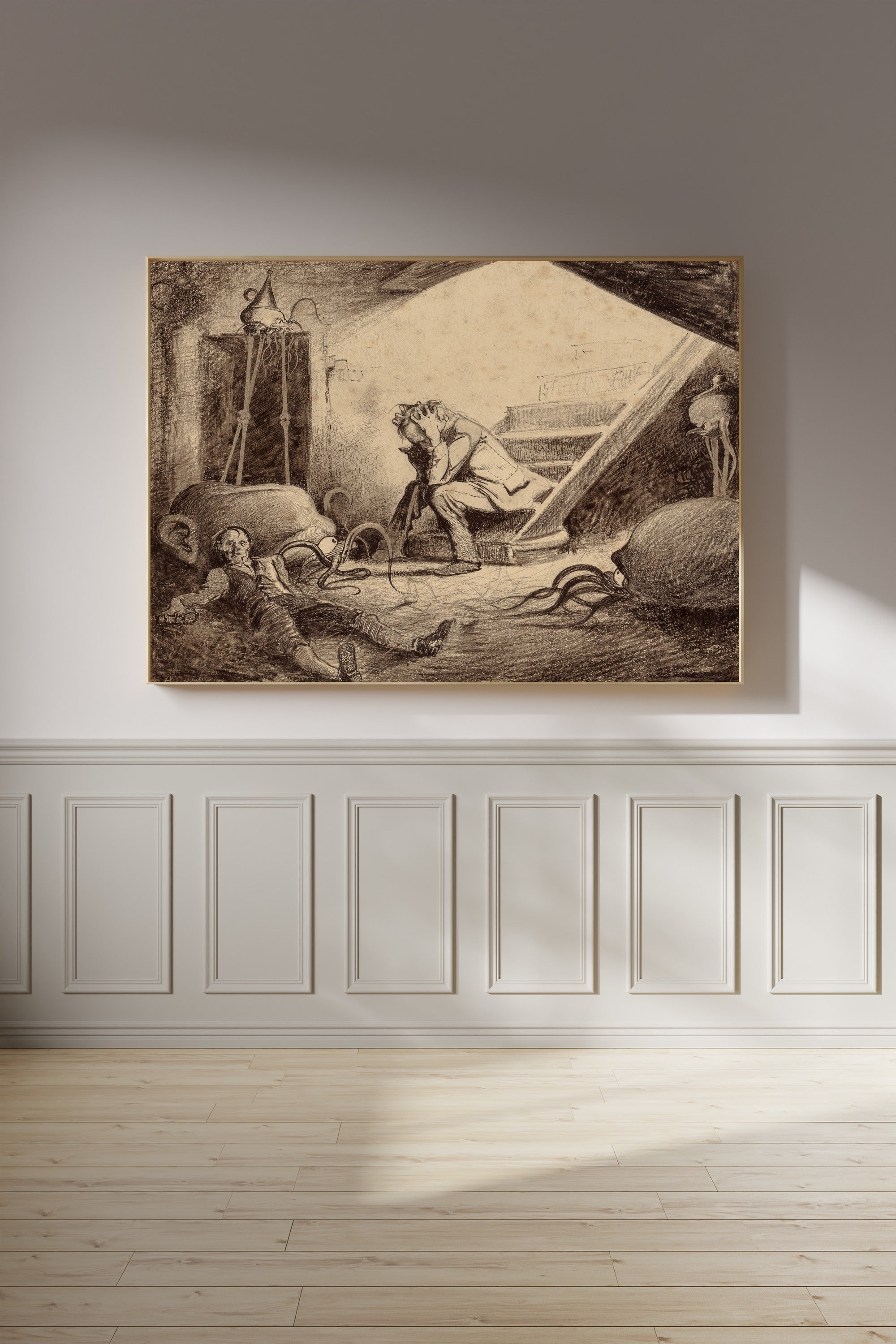 Henrique Alvim Corrêa — The Death of the Curate (1906) | Science Fiction Illustration Print