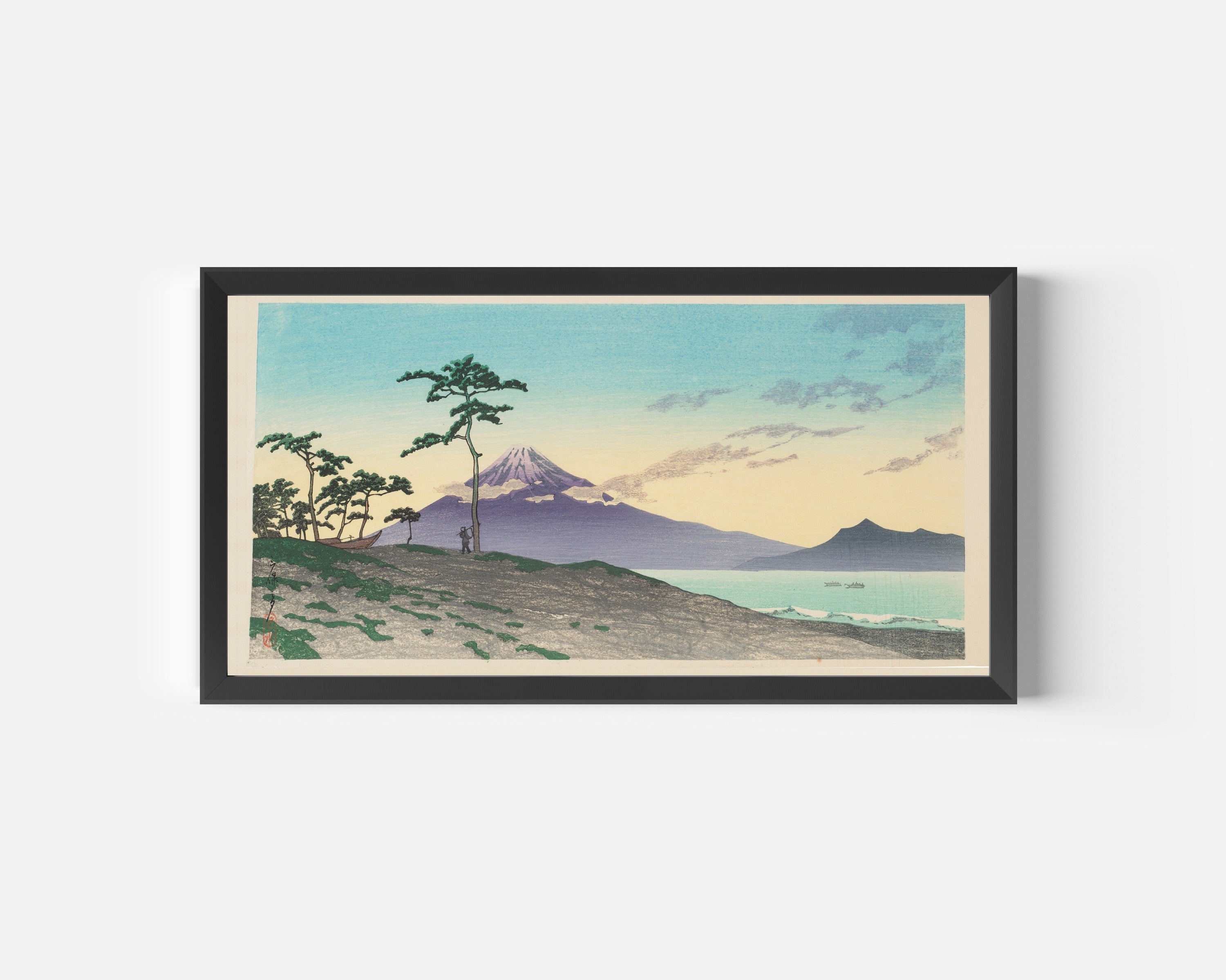 Kawase Hasui — Evening at Miho | Japanese Woodblock Print (Shin Hanga)