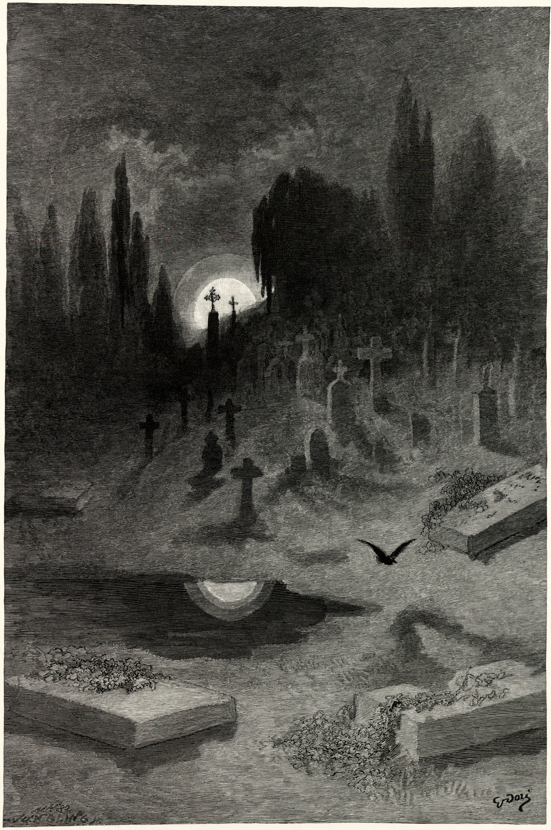 Gustave Doré — Wandering from the Nightly shore | Gothic Illustration Print