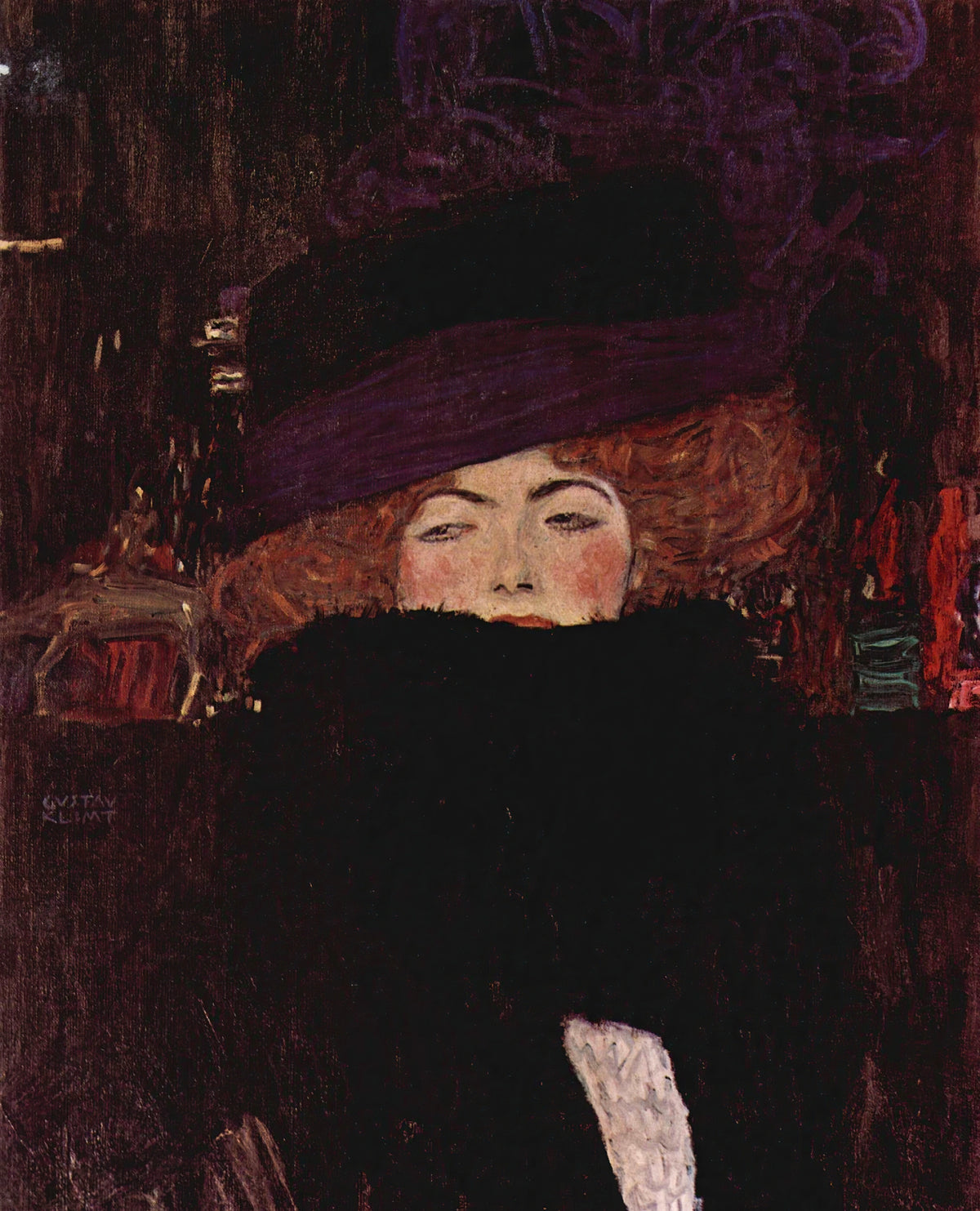 Gustav Klimt — Lady with Hat and Feather Boa (Dame mit Hut und Federboa) | Fine Art Print