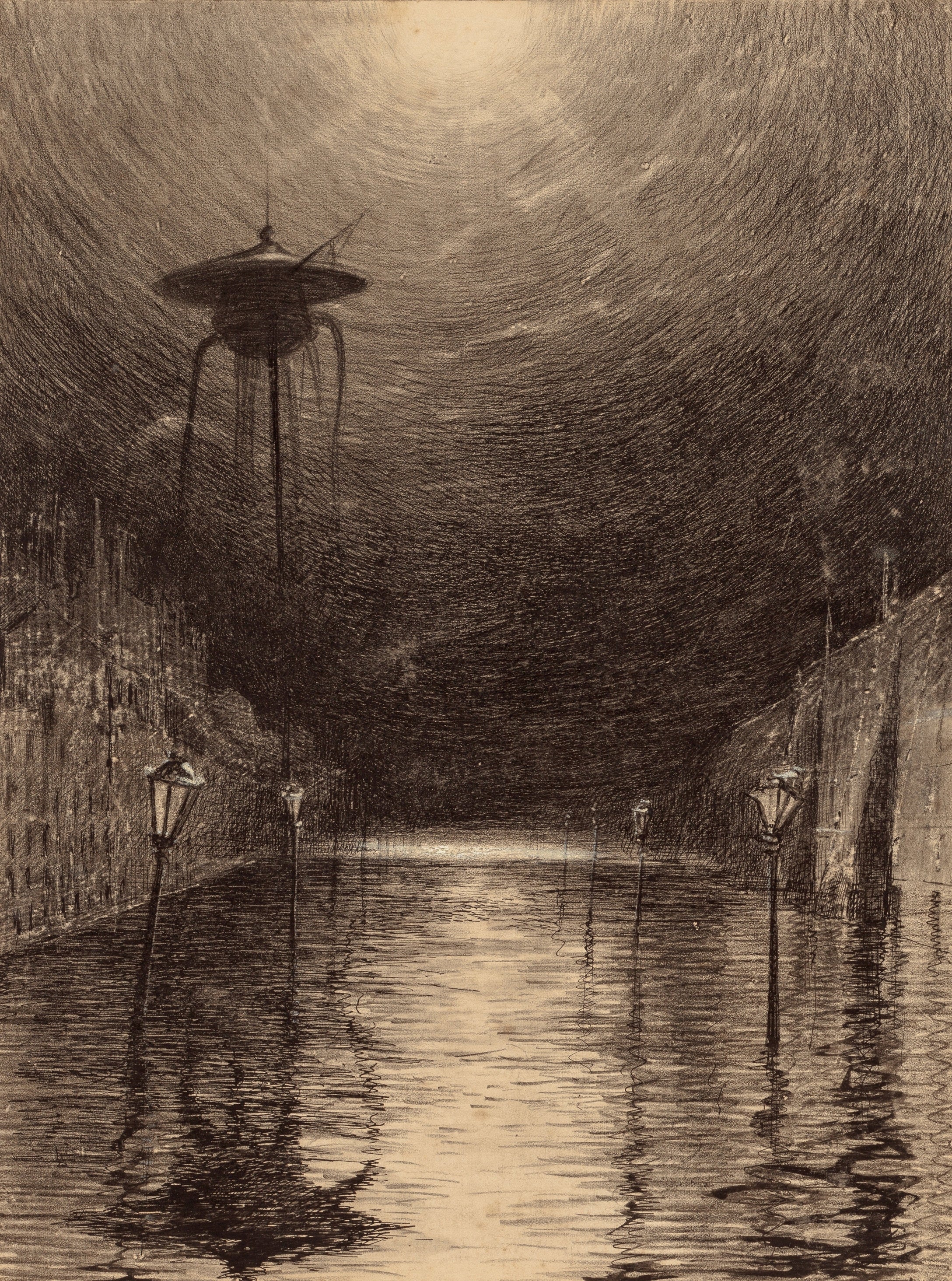 Henrique Alvim Corrêa — Martian Machine Over the Thames (1906) | Science Fiction Illustration Print