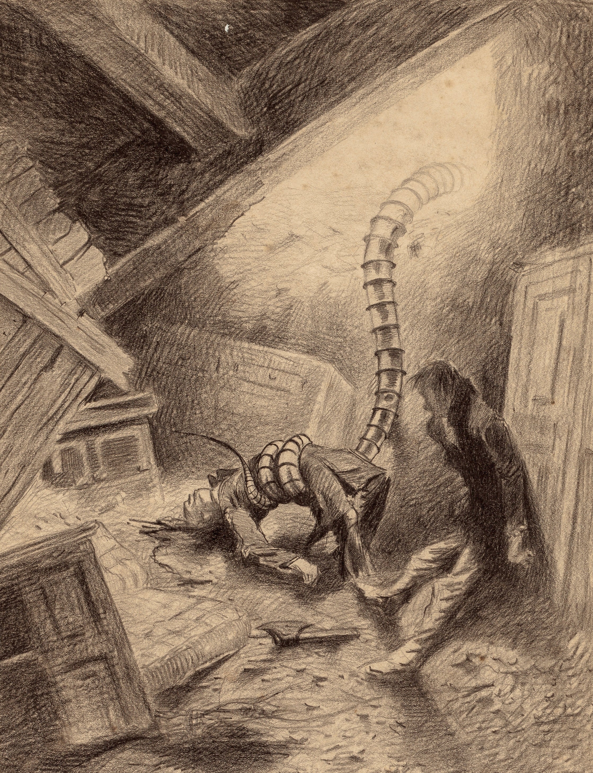 Henrique Alvim Corrêa — Handler Grabbing a Human (1906) | Science Fiction Illustration Print