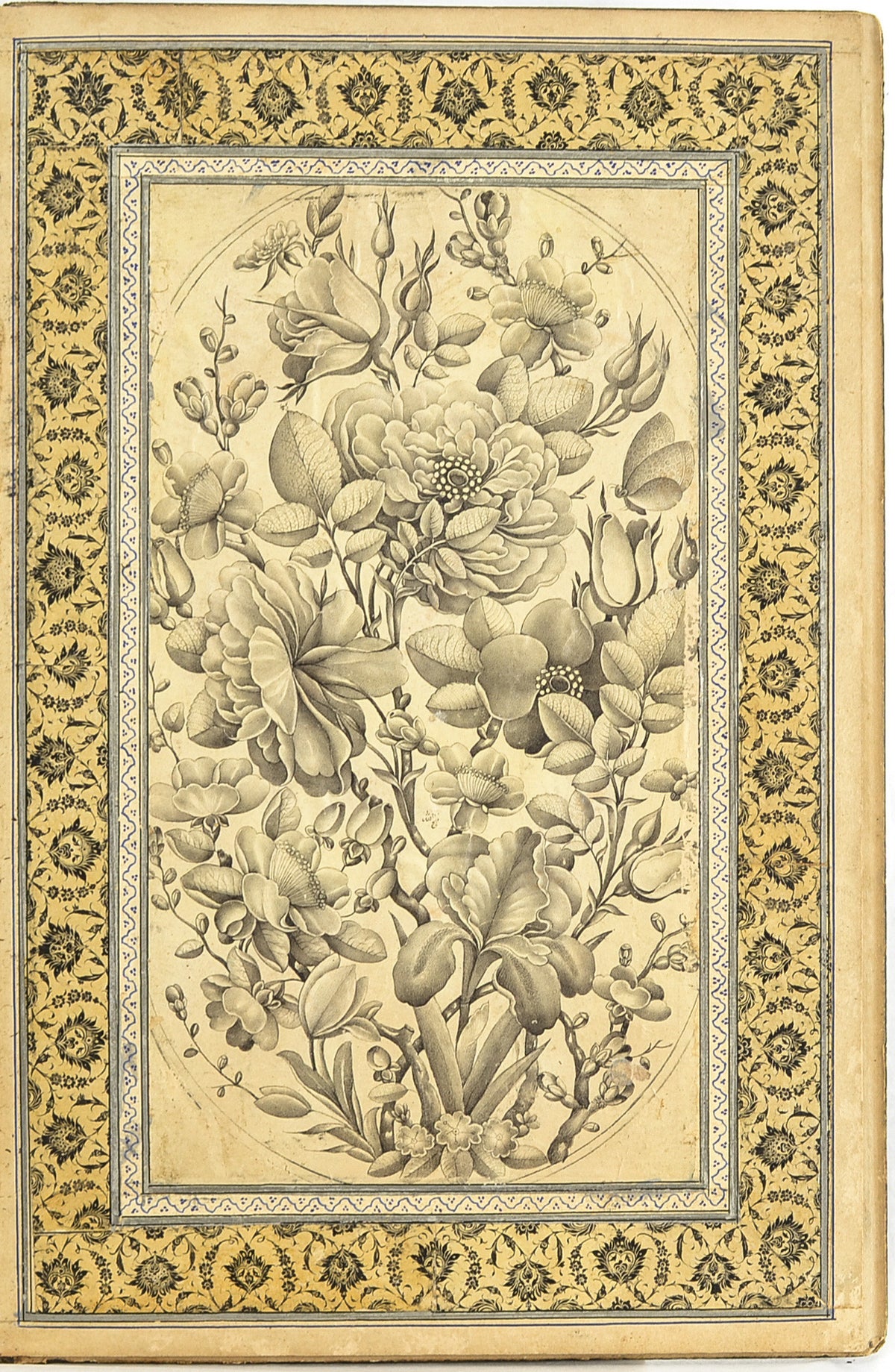 Fathallah Shirazi — Album of Flower Paintings: Bouquet with Tulips | Persian Miniature Art Print