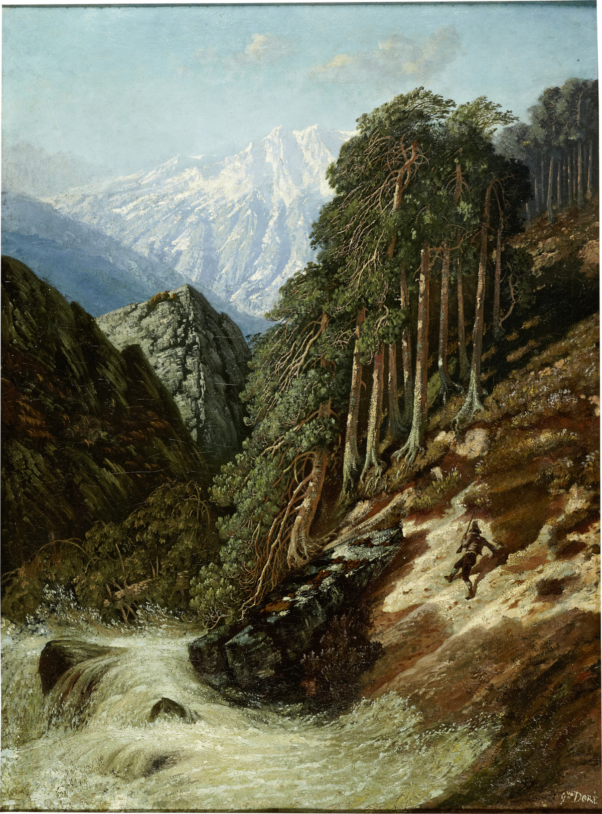 Gustave Doré — Alpine Landscape with Beck | Fine Art Print