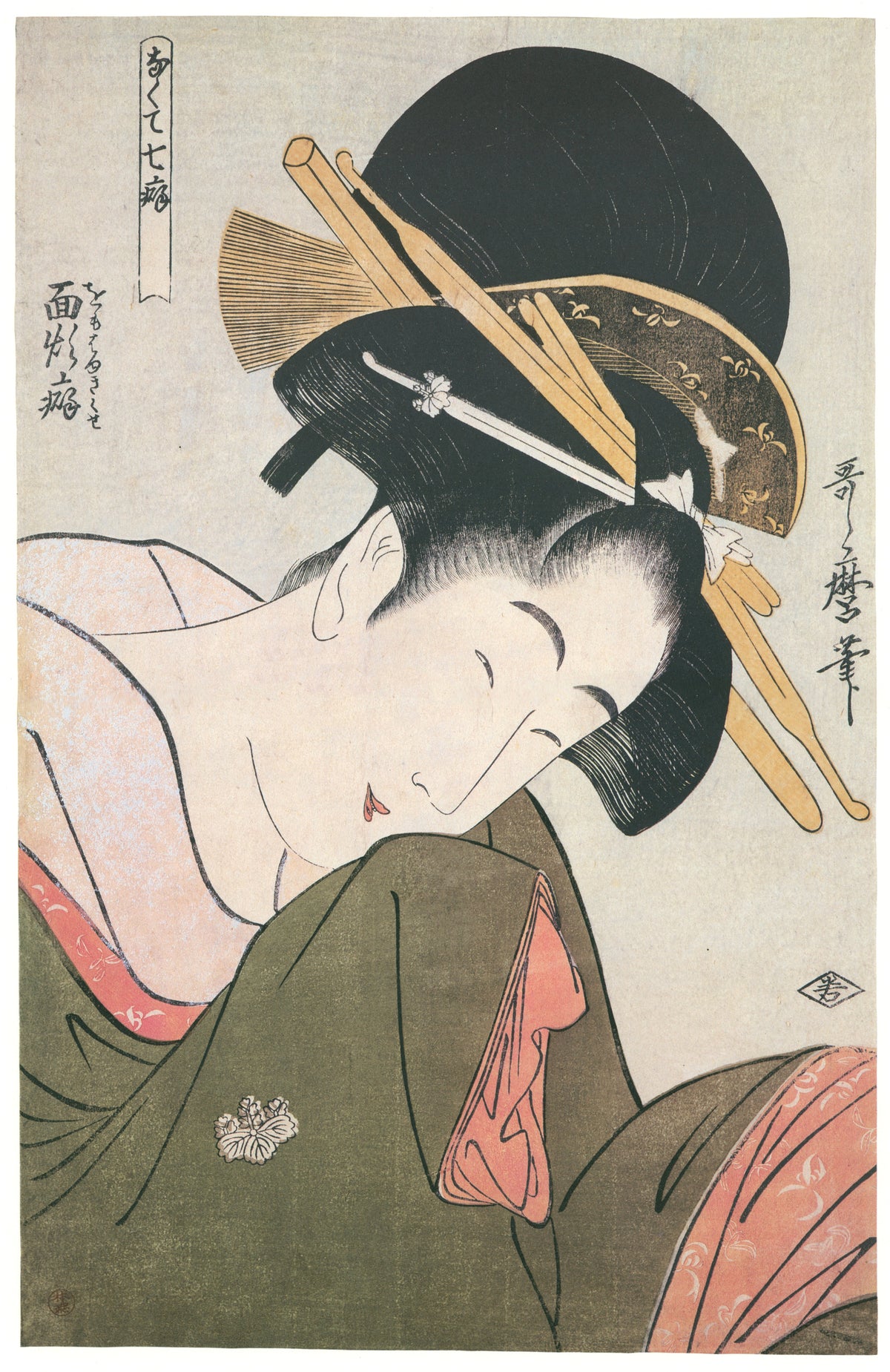 Kitagawa Utamaro — Habit of Covering the Face | Japanese Woodblock Print (Ukiyo-e)