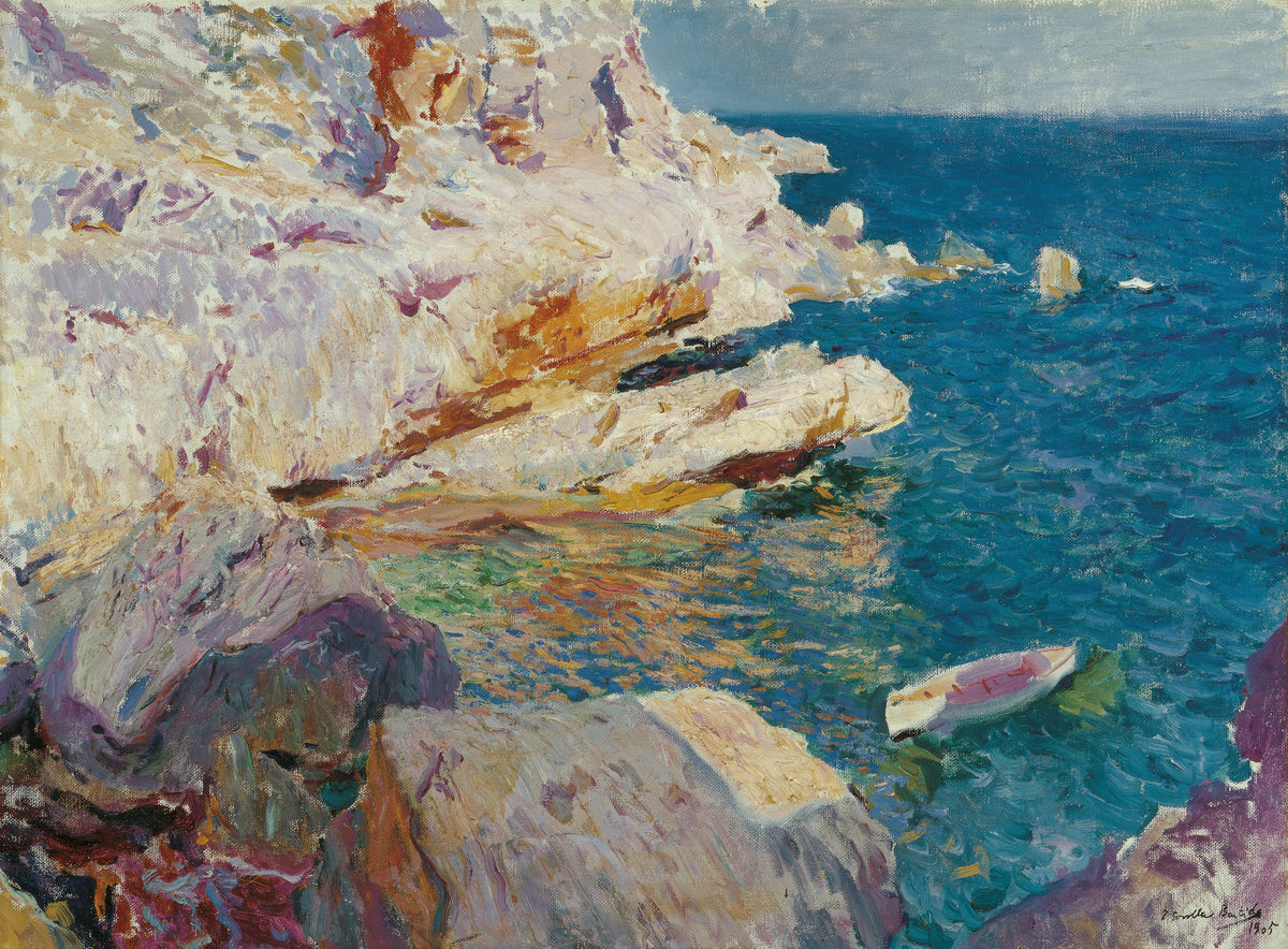 Joaquín Sorolla — Rocks at Jávea and the White Boat | Fine Art Print