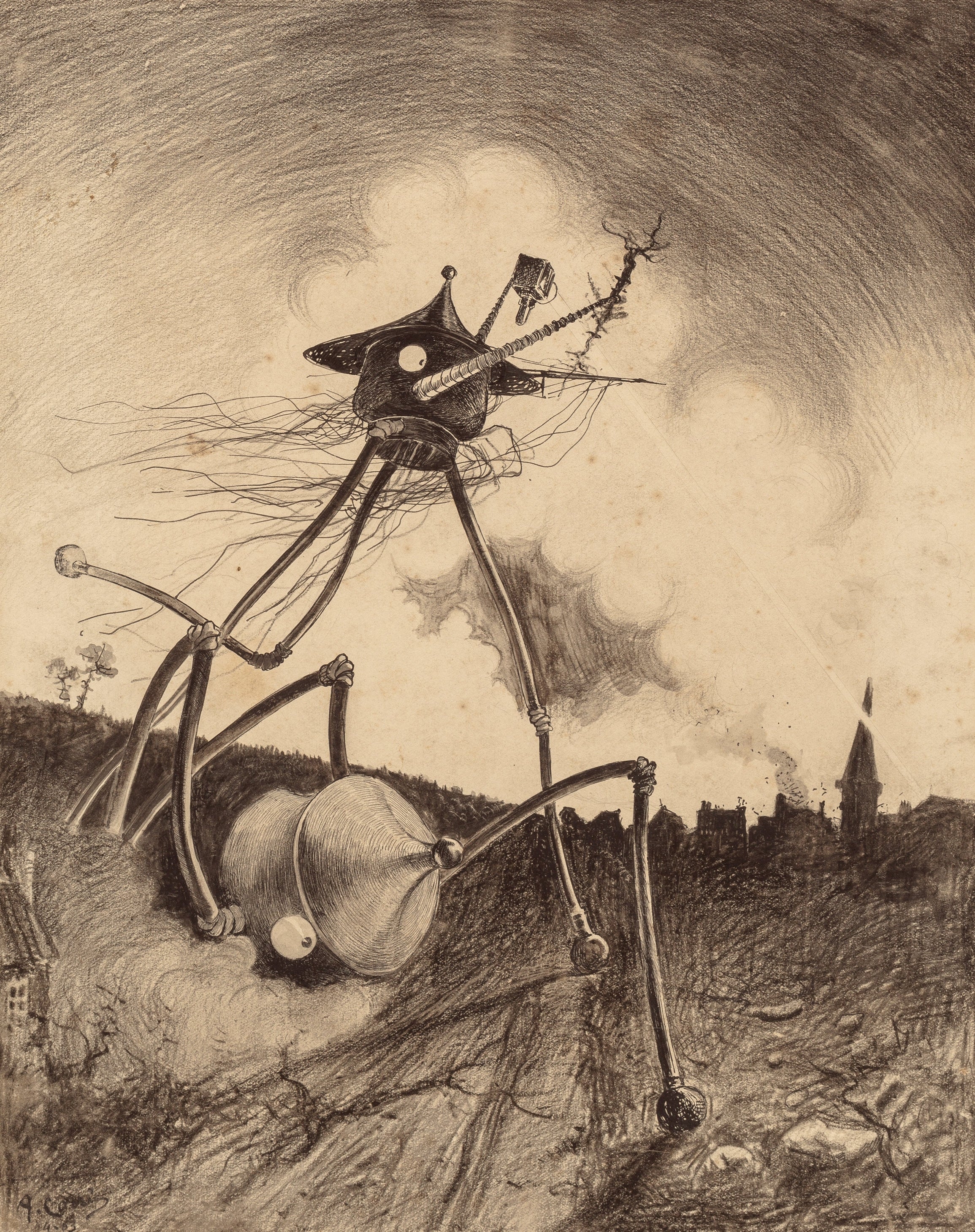 Henrique Alvim Corrêa — Martians on the Move (1906) | Science Fiction Illustration Print