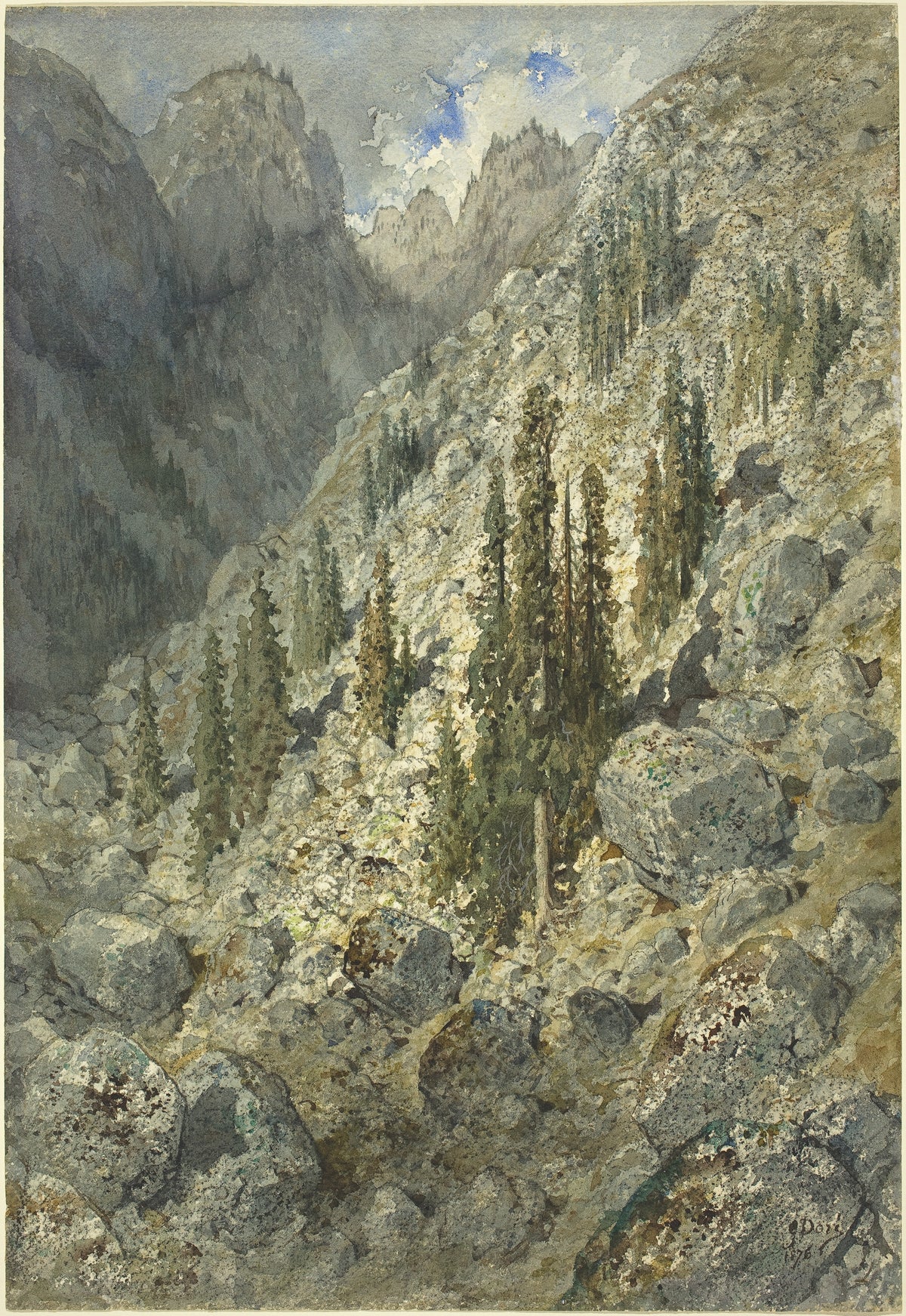 Gustave Doré — An Alpine Valley with Trees and Boulders | Fine Art Print