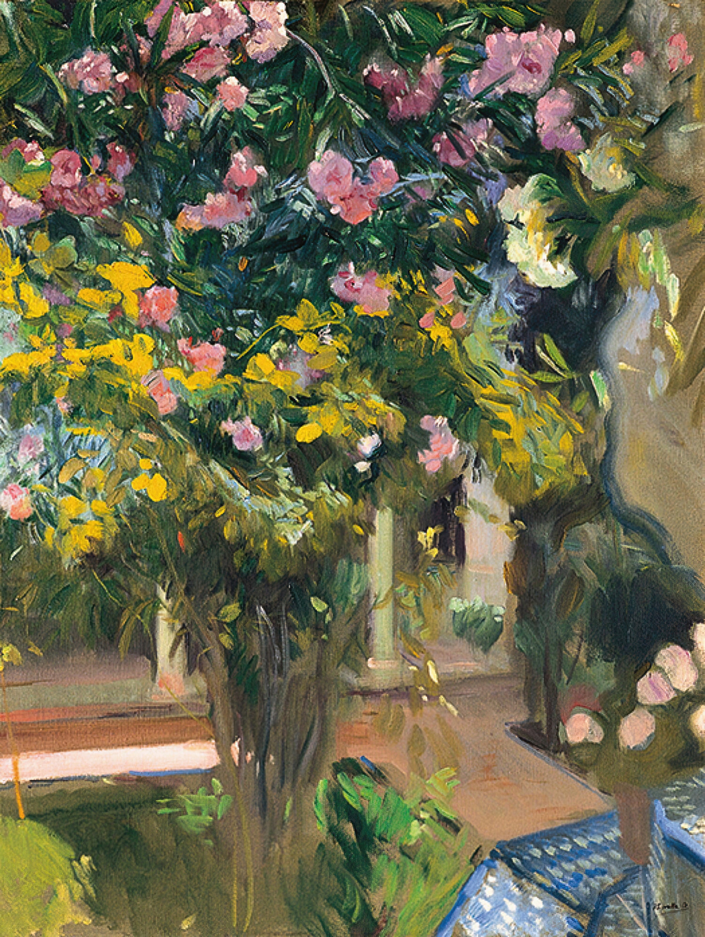 Joaquín Sorolla — Oleanders in the Courtyard of the Artist's House | Fine Art Print