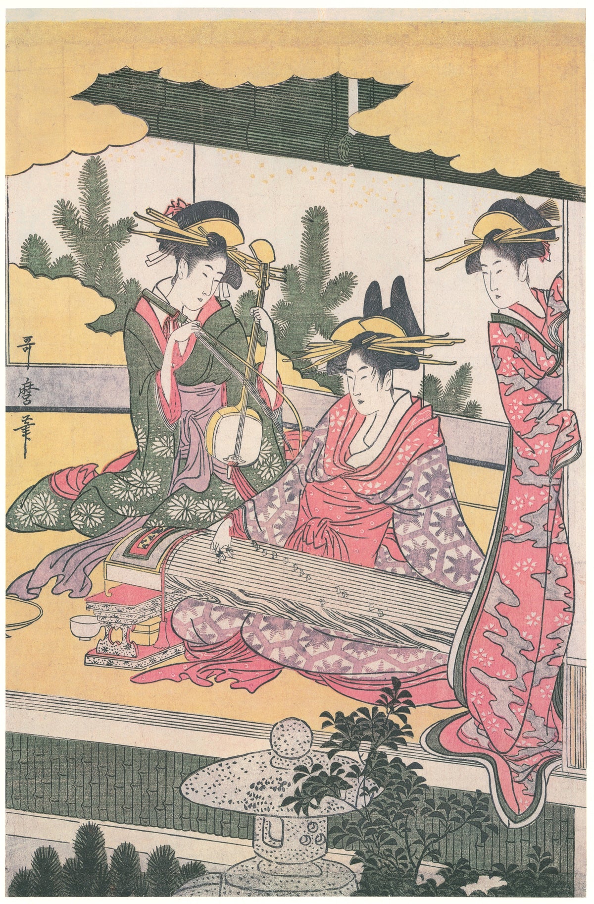 Kitagawa Utamaro — Parody of Ushiwakamaru and Princess Joruri (Right Sheet) | Japanese Woodblock Print (Ukiyo-e)