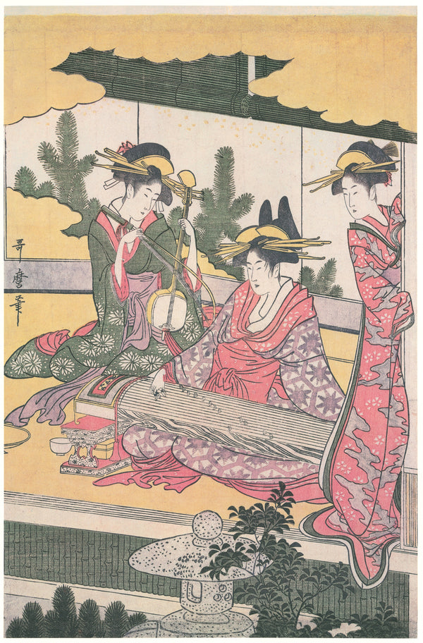 Kitagawa Utamaro — Parody of Ushiwakamaru and Princess Joruri (Right Sheet) | Japanese Woodblock Print (Ukiyo-e)