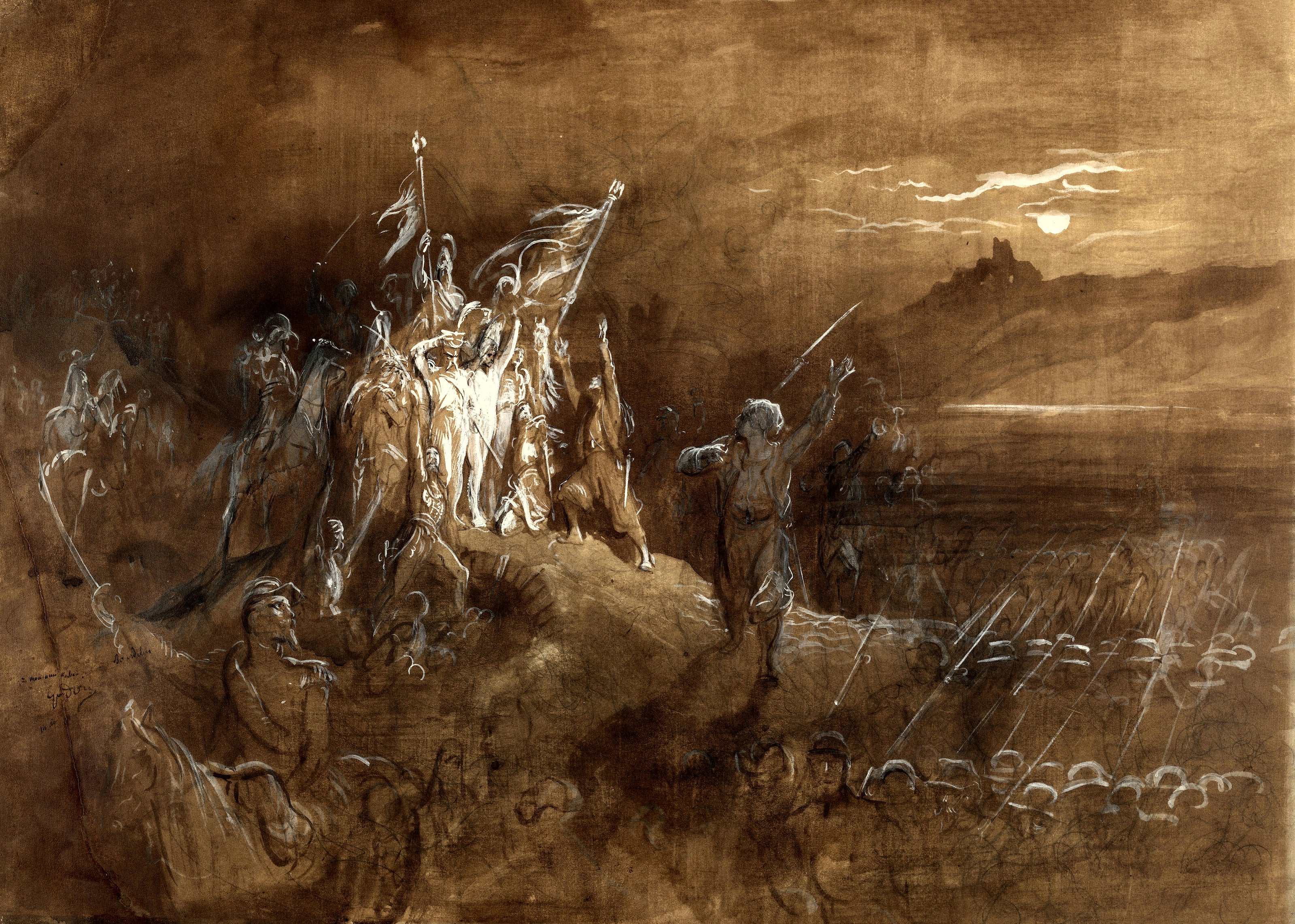 Gustave Doré — The Shades of French Soldiers Exhort the Army to Victory on the Rhine | Fine Art Print