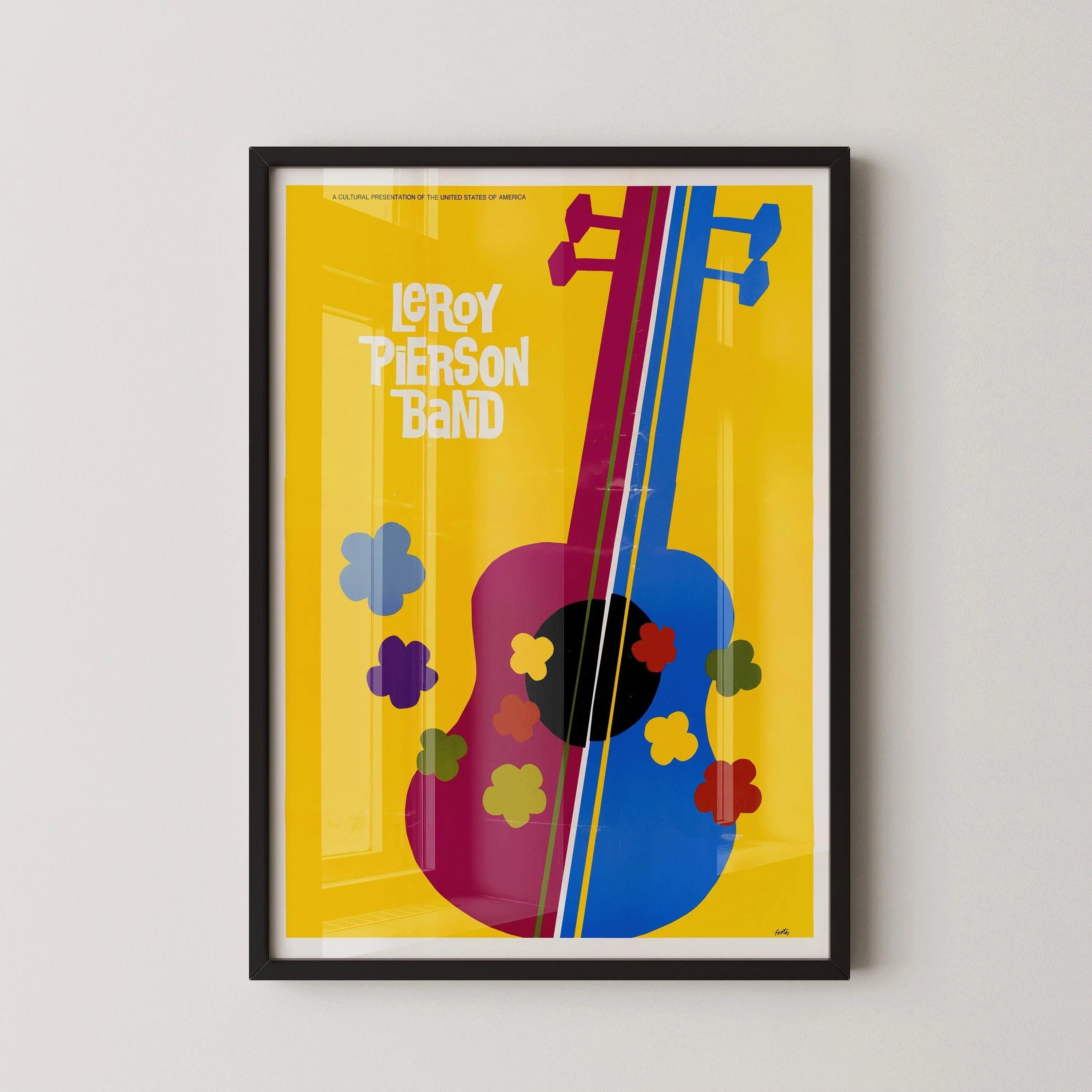 Colorful Vintage Jazz Poster - Leroy Pierson (USIA/Music) | Available handframed or unframed - 9ArtPrints