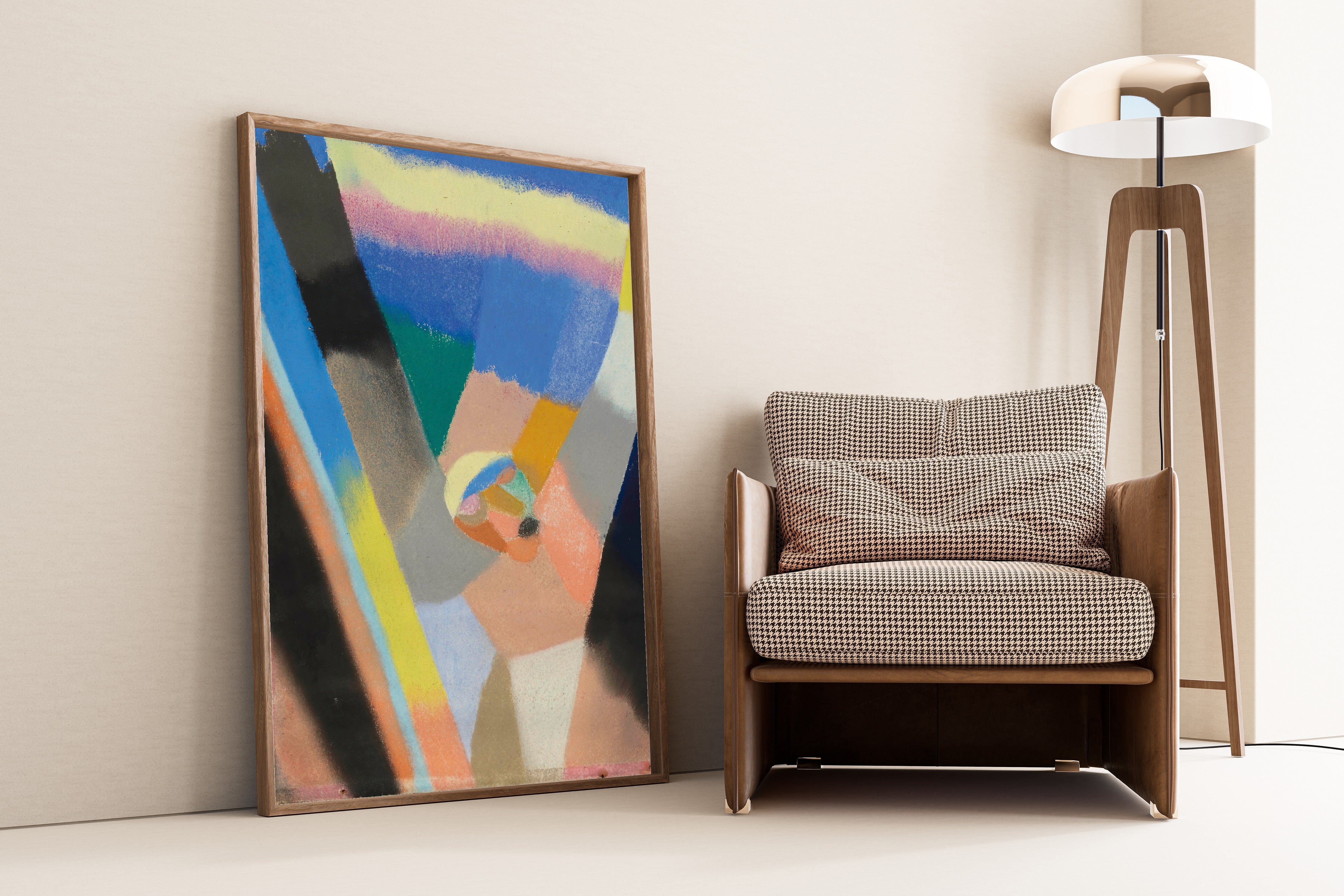Otto Freundlich — Composition (1924) | Abstract Figure in Rose & Blue Fine Art Print