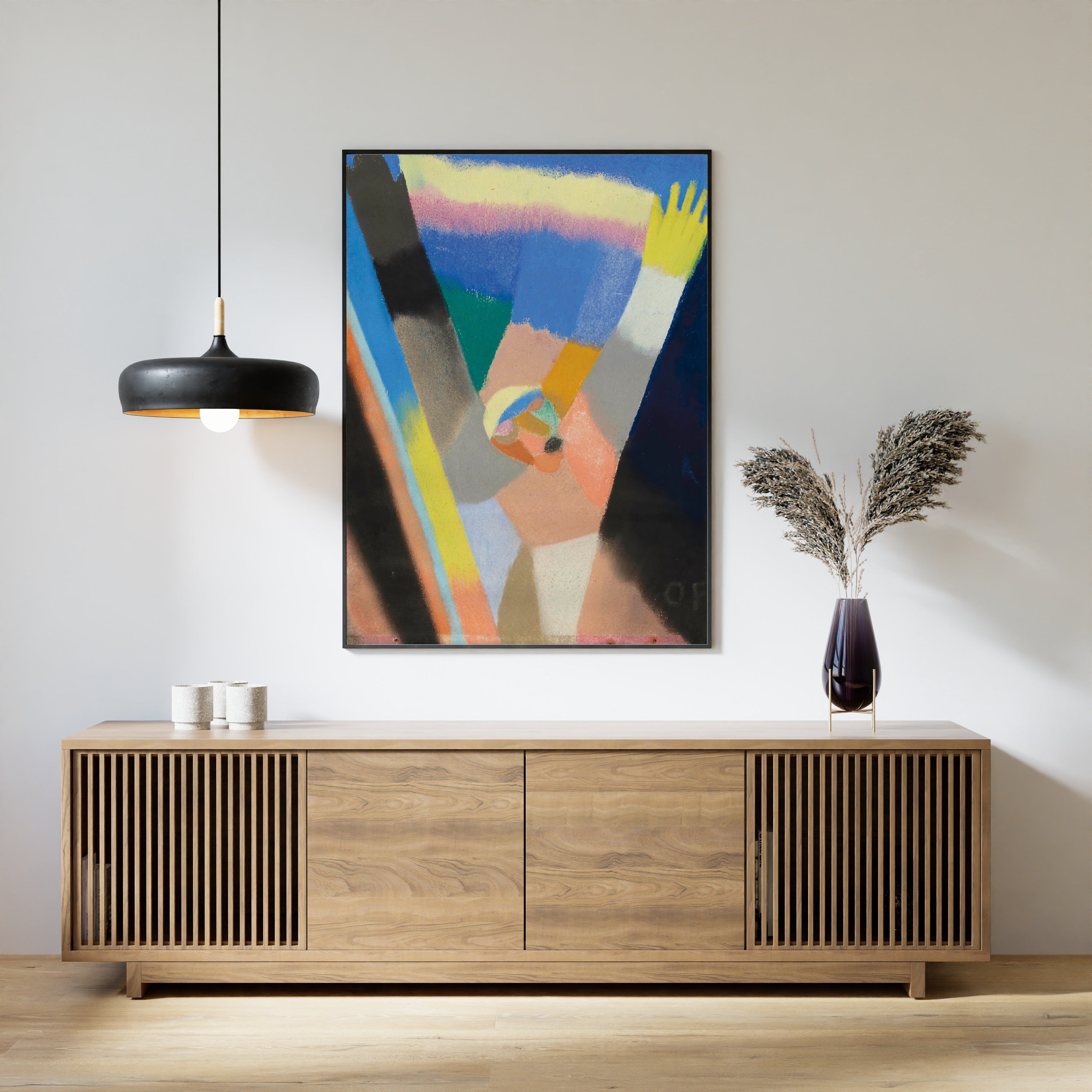 Otto Freundlich — Composition (1924) | Abstract Figure in Rose & Blue Fine Art Print