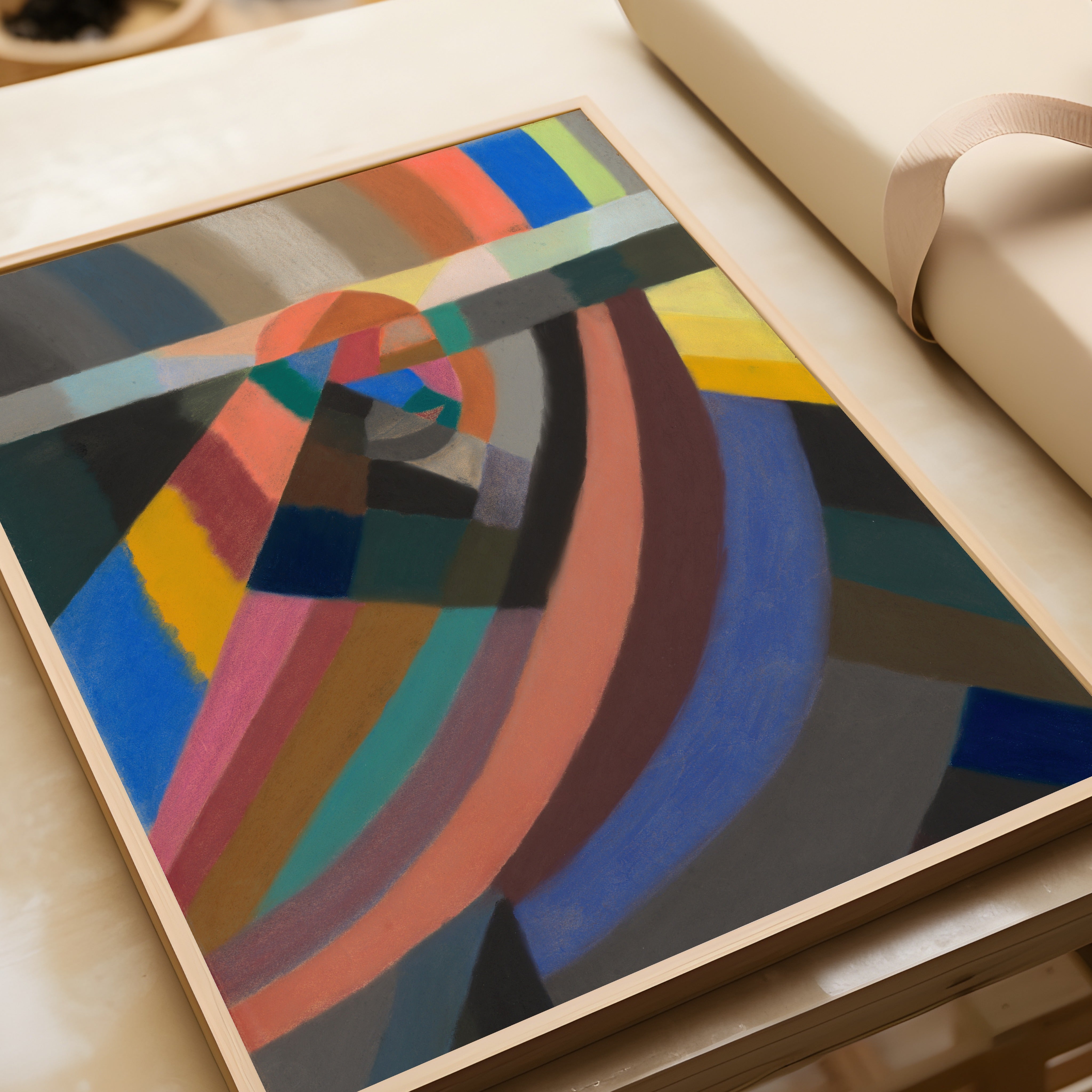 Otto Freundlich — Composition (1924) | Abstract Mosaic with Rainbow Bands Fine Art Print