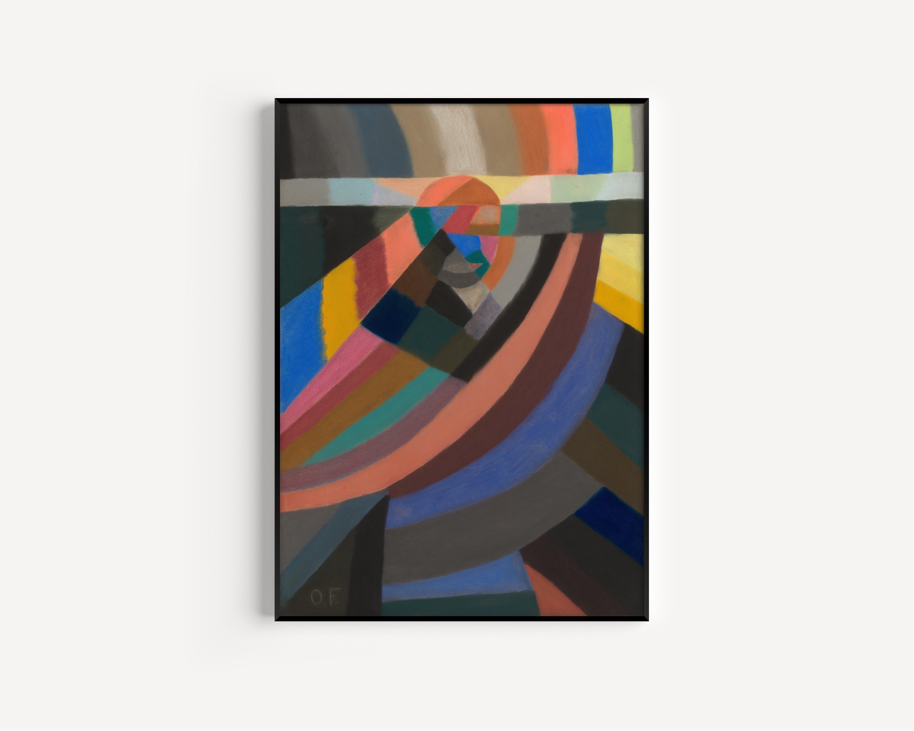 Otto Freundlich — Composition (1924) | Abstract Mosaic with Rainbow Bands Fine Art Print