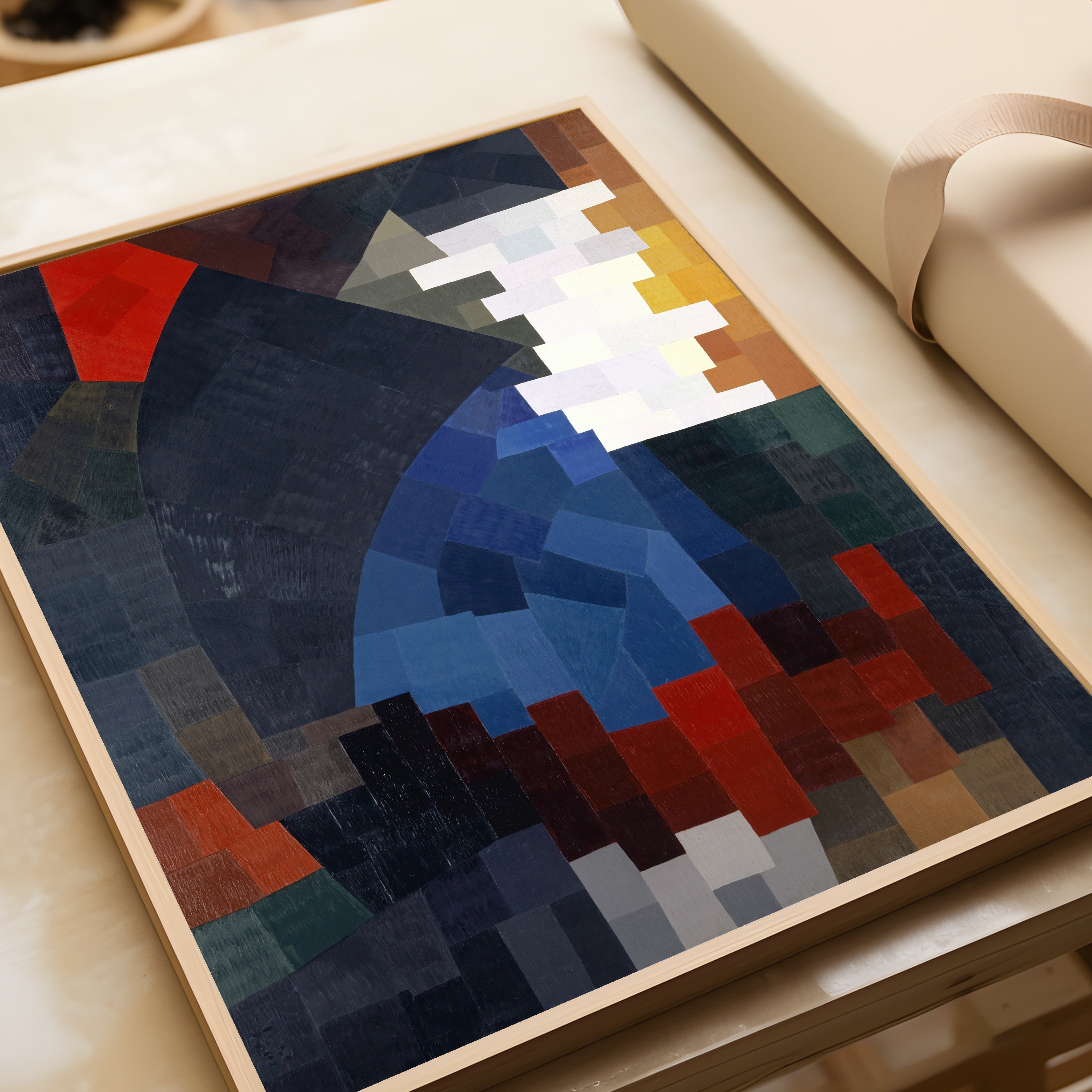 Otto Freundlich — Composition (1932) | Abstract Composition in Navy, Red & White Fine Art Print