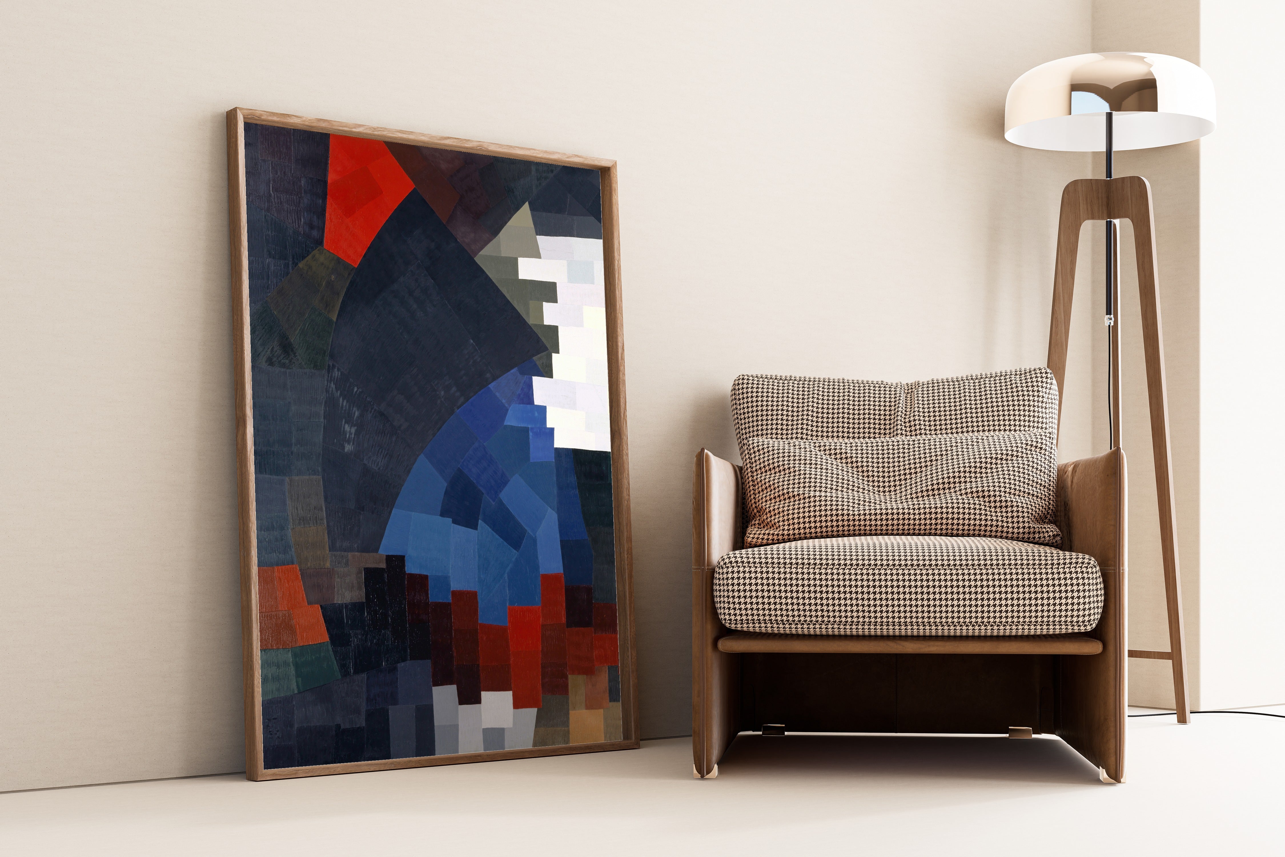 Otto Freundlich — Composition (1932) | Abstract Composition in Navy, Red & White Fine Art Print