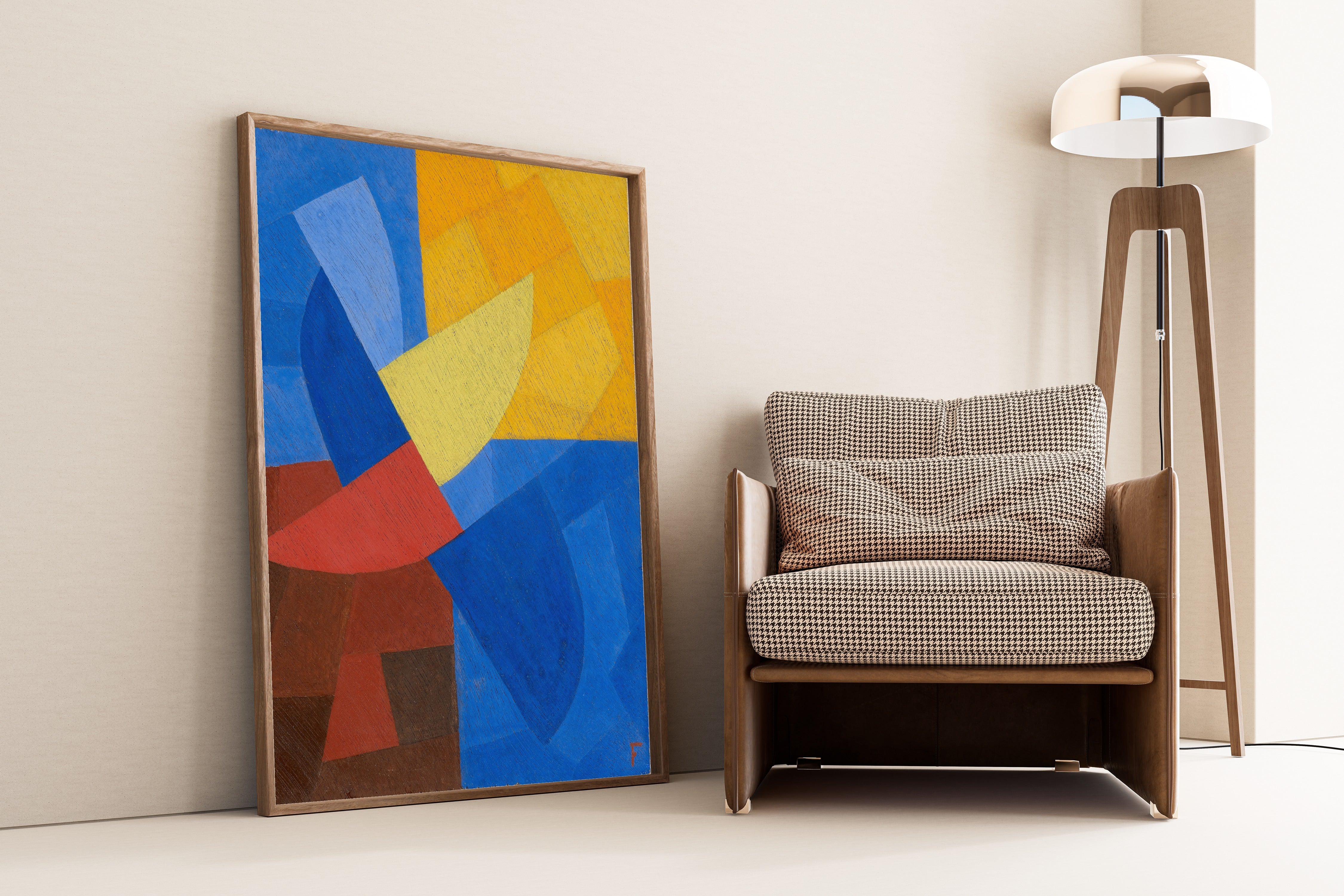 Otto Freundlich — Composition (c. 1932) | Blue & Yellow Abstract Composition Fine Art Print