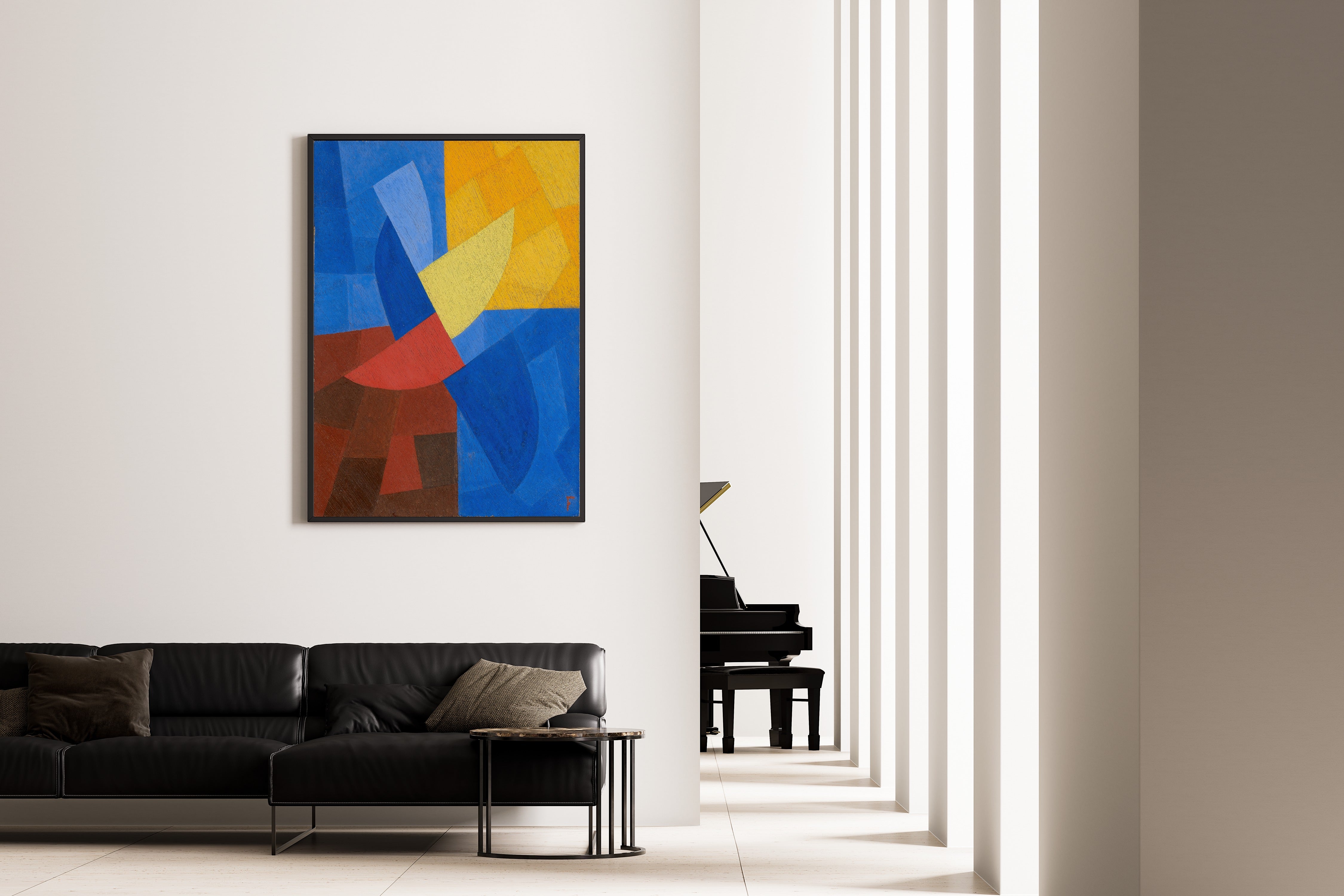 Otto Freundlich — Composition (c. 1932) | Blue & Yellow Abstract Composition Fine Art Print
