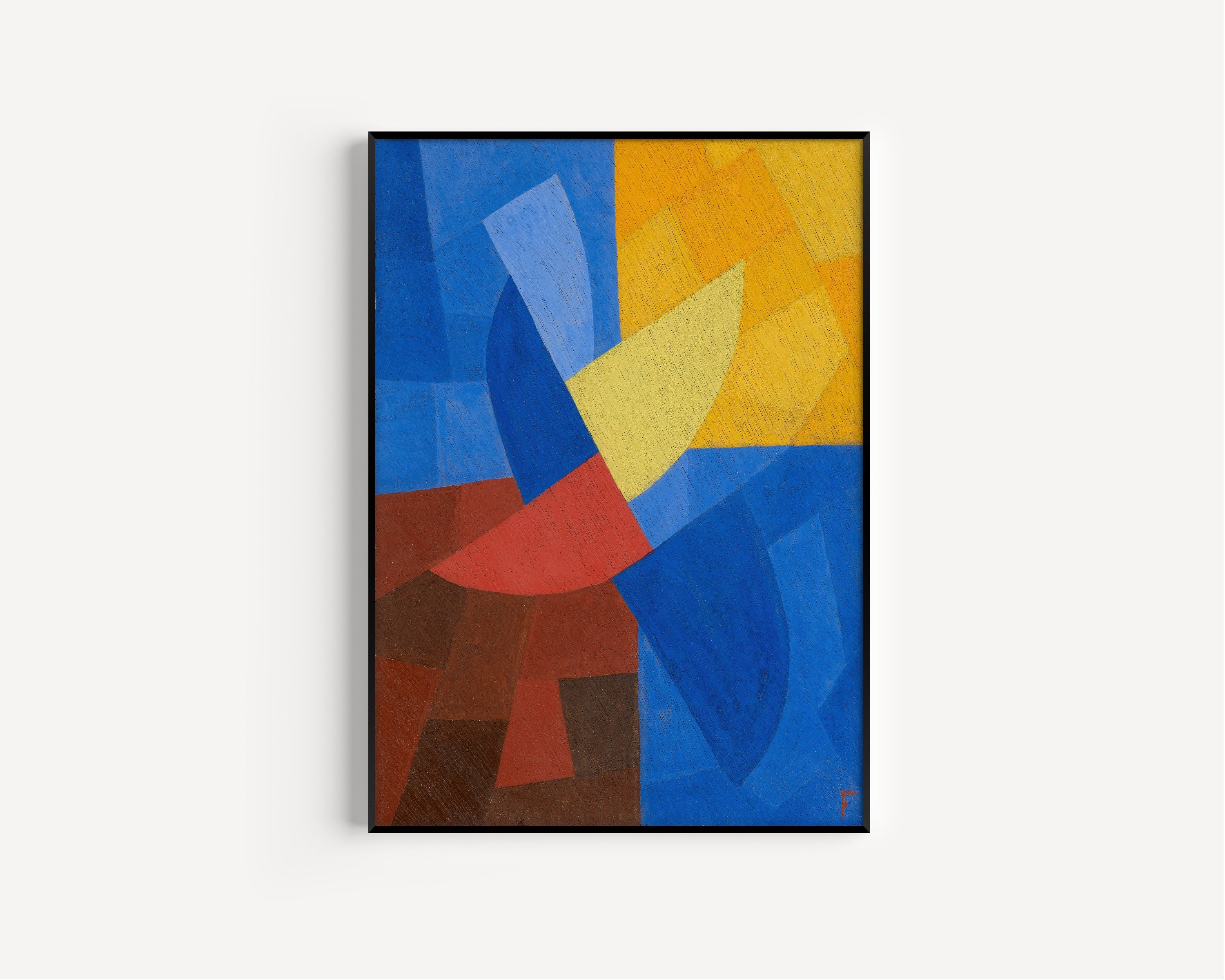 Otto Freundlich — Composition (c. 1932) | Blue & Yellow Abstract Composition Fine Art Print