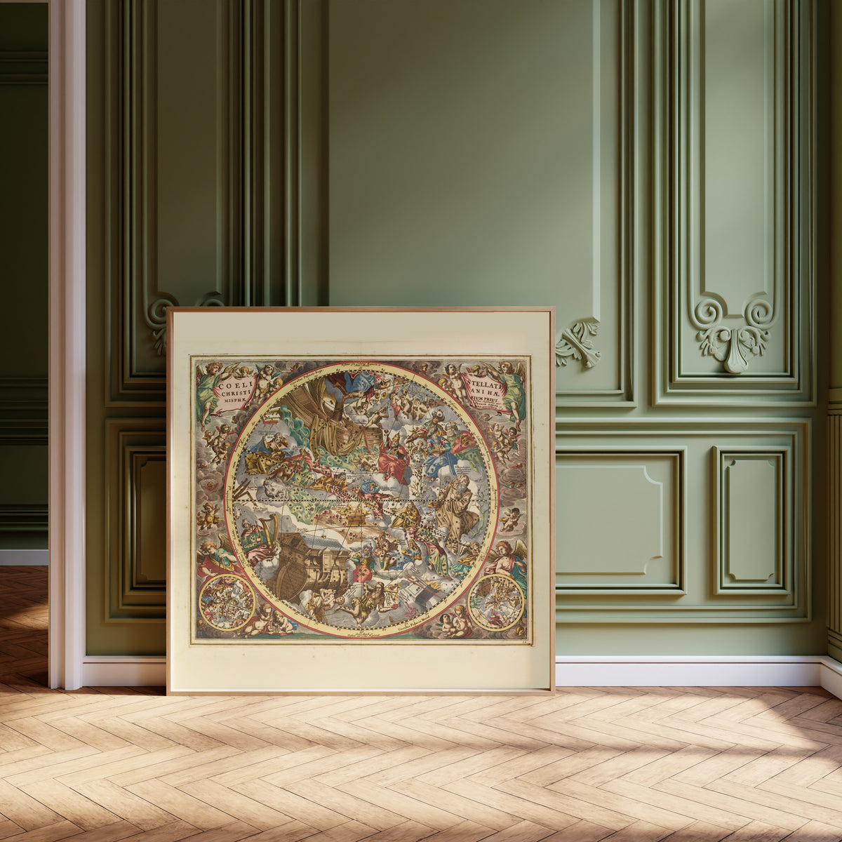 Andreas Cellarius — The Christian Starry Heaven, First Hemisphere (Plate 22) | Celestial Map Print
