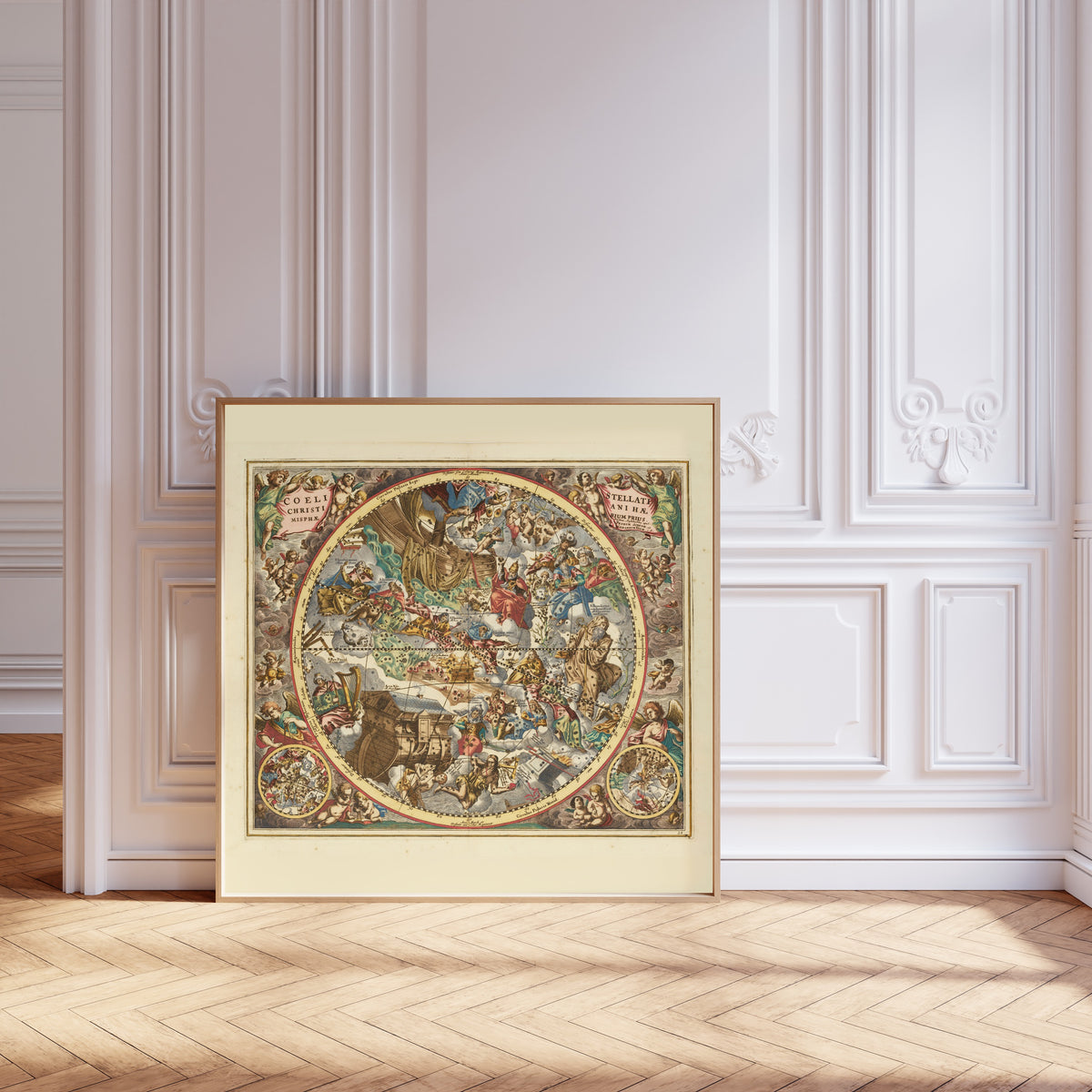 Andreas Cellarius — The Christian Starry Heaven, First Hemisphere (Plate 22) | Celestial Map Print