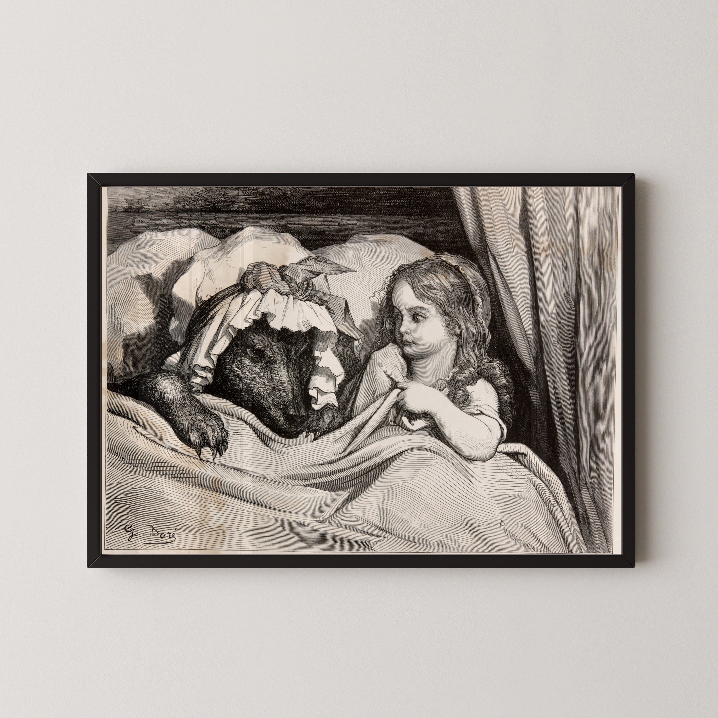 Gustave Doré — Little Red Riding Hood: In Bed with the Wolf | Fairy Tale Illustration Print