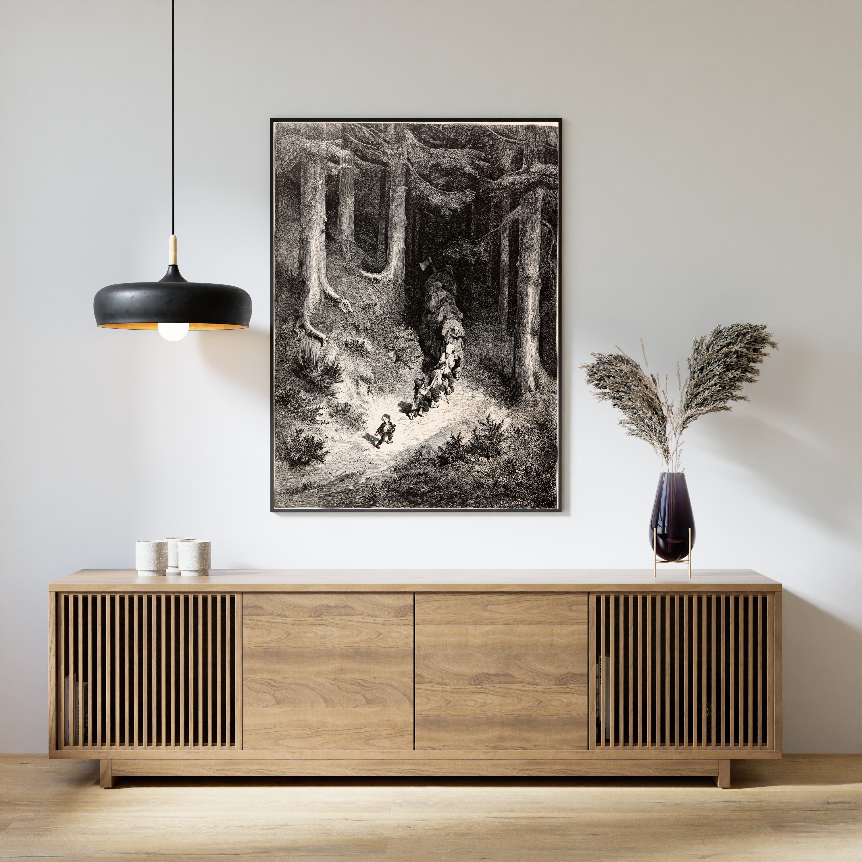 Gustave Doré — Tom Thumb: Leading His Brothers Through the Forest | Fairy Tale Illustration Print