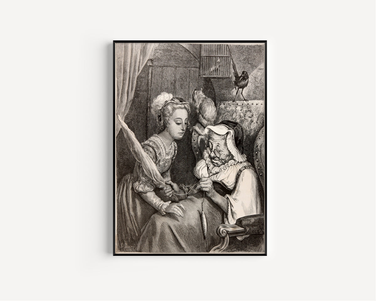 Gustave Doré — Sleeping Beauty: The Spindle | Fairy Tale Illustration Print
