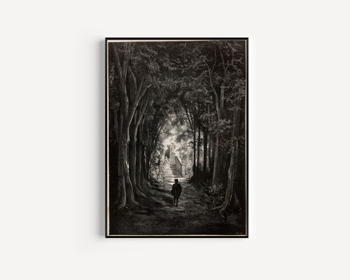Gustave Doré — Sleeping Beauty: The Prince in the Forest Avenue | Fairy Tale Illustration Print