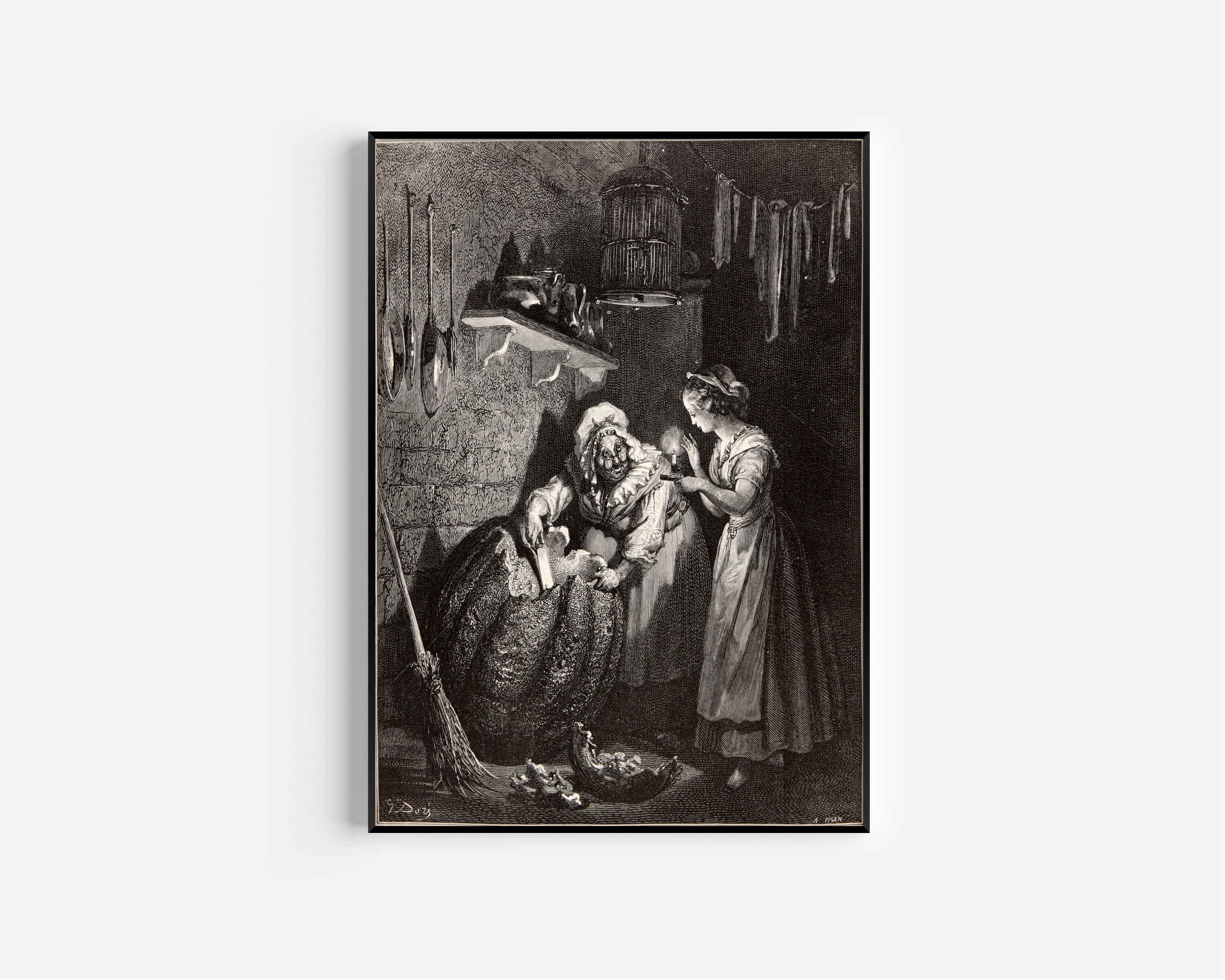 Gustave Doré — Cinderella: The Fairy Godmother | Fairy Tale Illustration Print