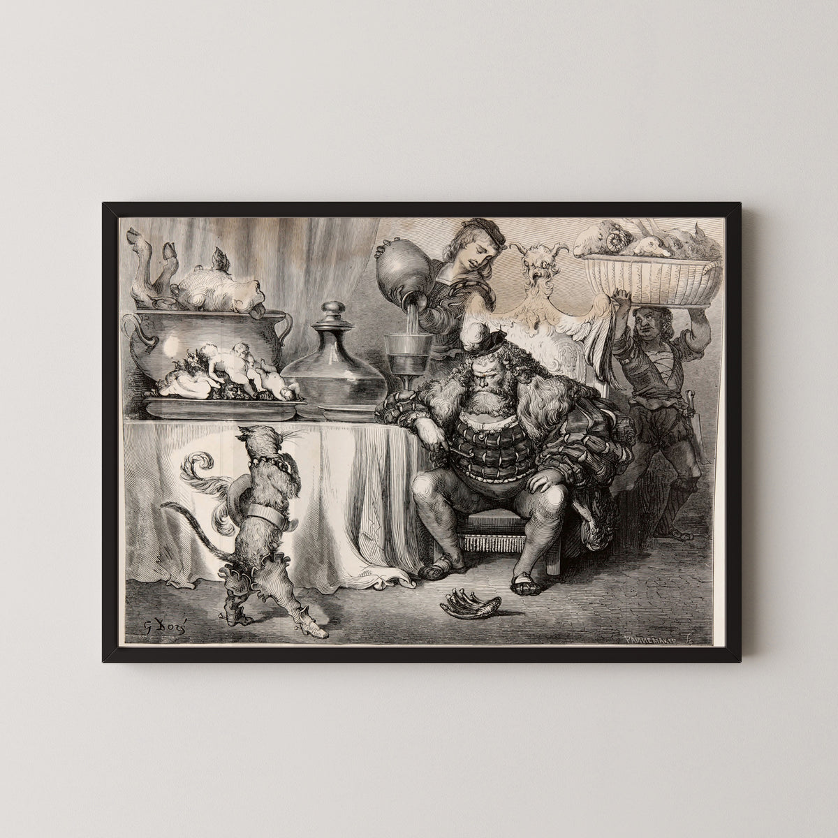 Gustave Doré — Puss in Boots: The Ogre's Feast | Fairy Tale Illustration Print
