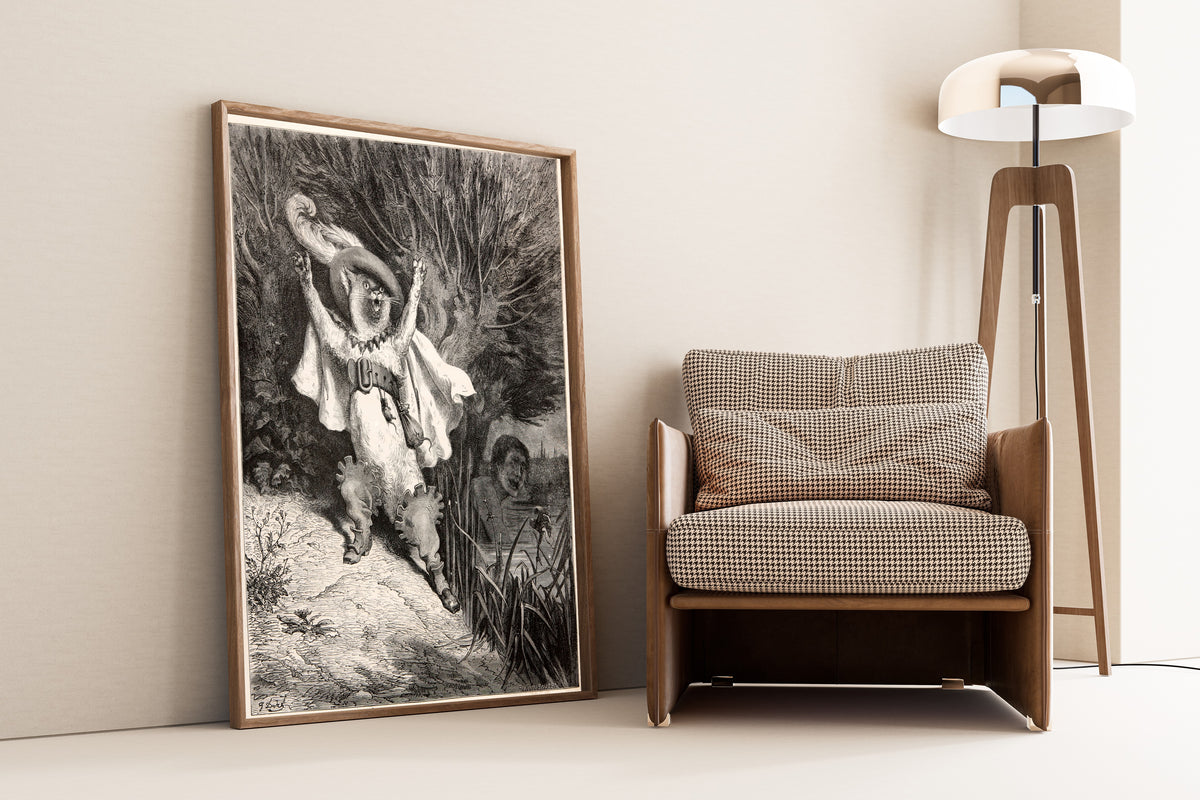 Gustave Doré — Puss in Boots: The Marquis of Carabas Is Drowning | Fairy Tale Illustration Print