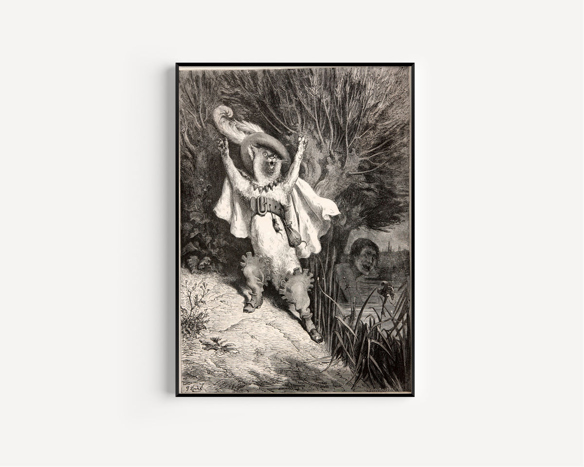 Gustave Doré — Puss in Boots: The Marquis of Carabas Is Drowning | Fairy Tale Illustration Print