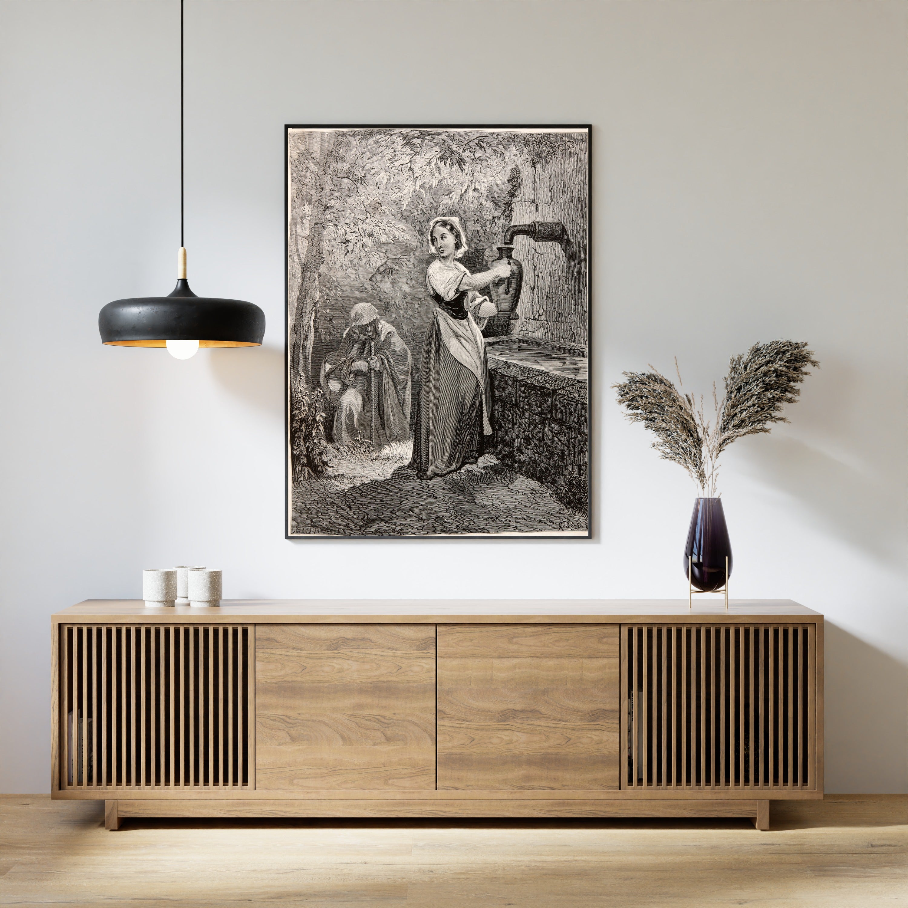 Gustave Doré — The Fairies: The Girl at the Fountain | Fairy Tale Illustration Print