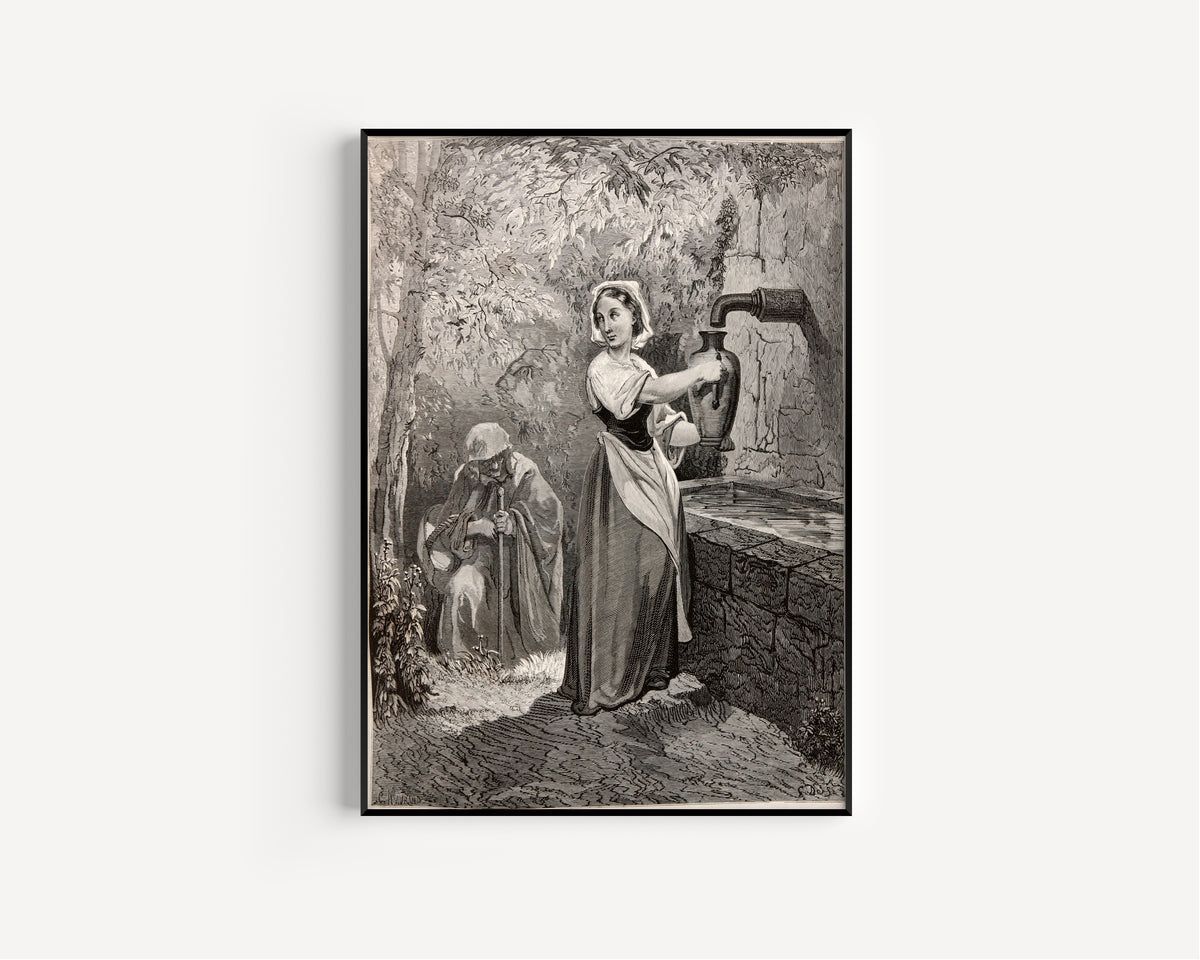 Gustave Doré — The Fairies: The Girl at the Fountain | Fairy Tale Illustration Print