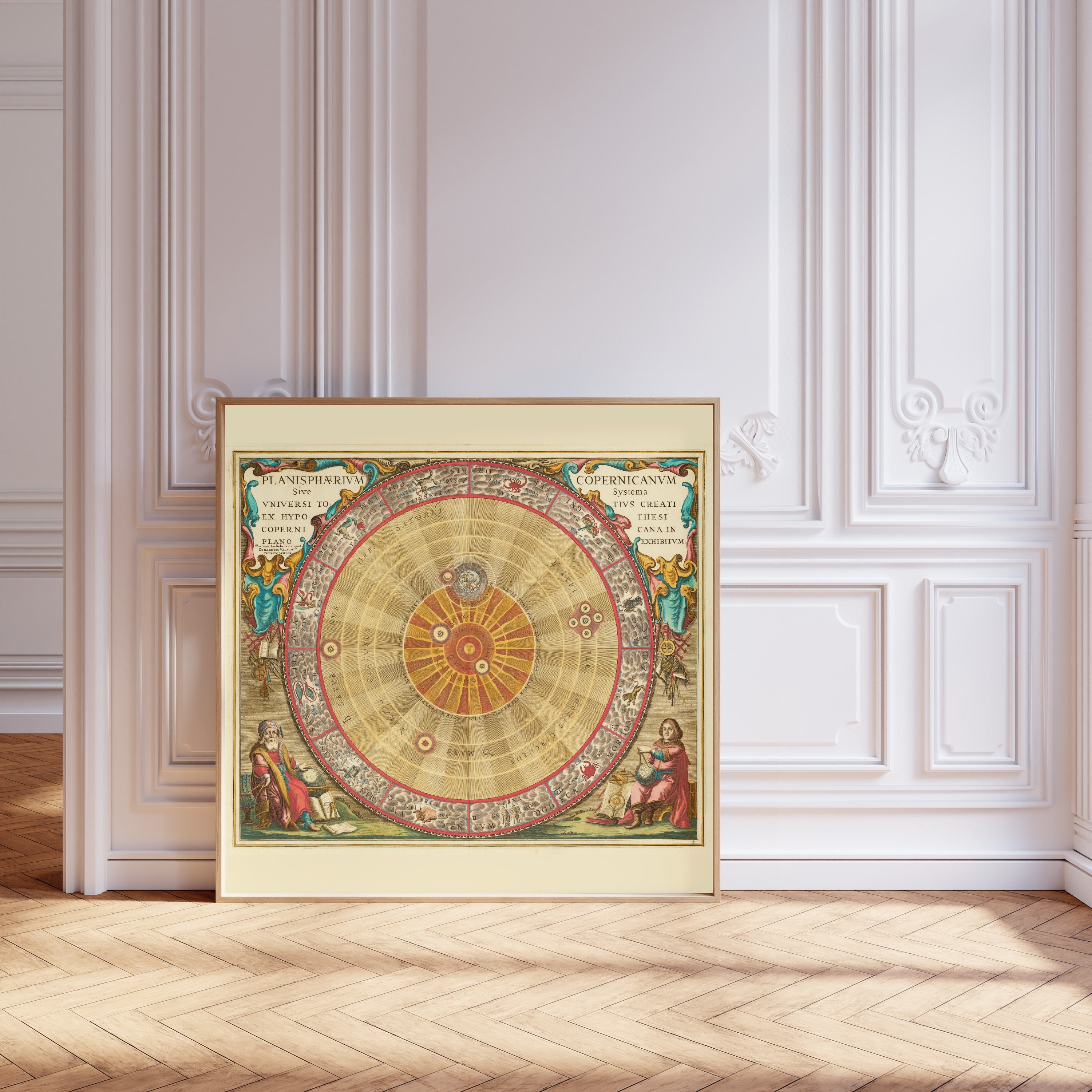 Andreas Cellarius — The Copernican Planisphere (Plate 4, Teal Colouring) | Celestial Map Print