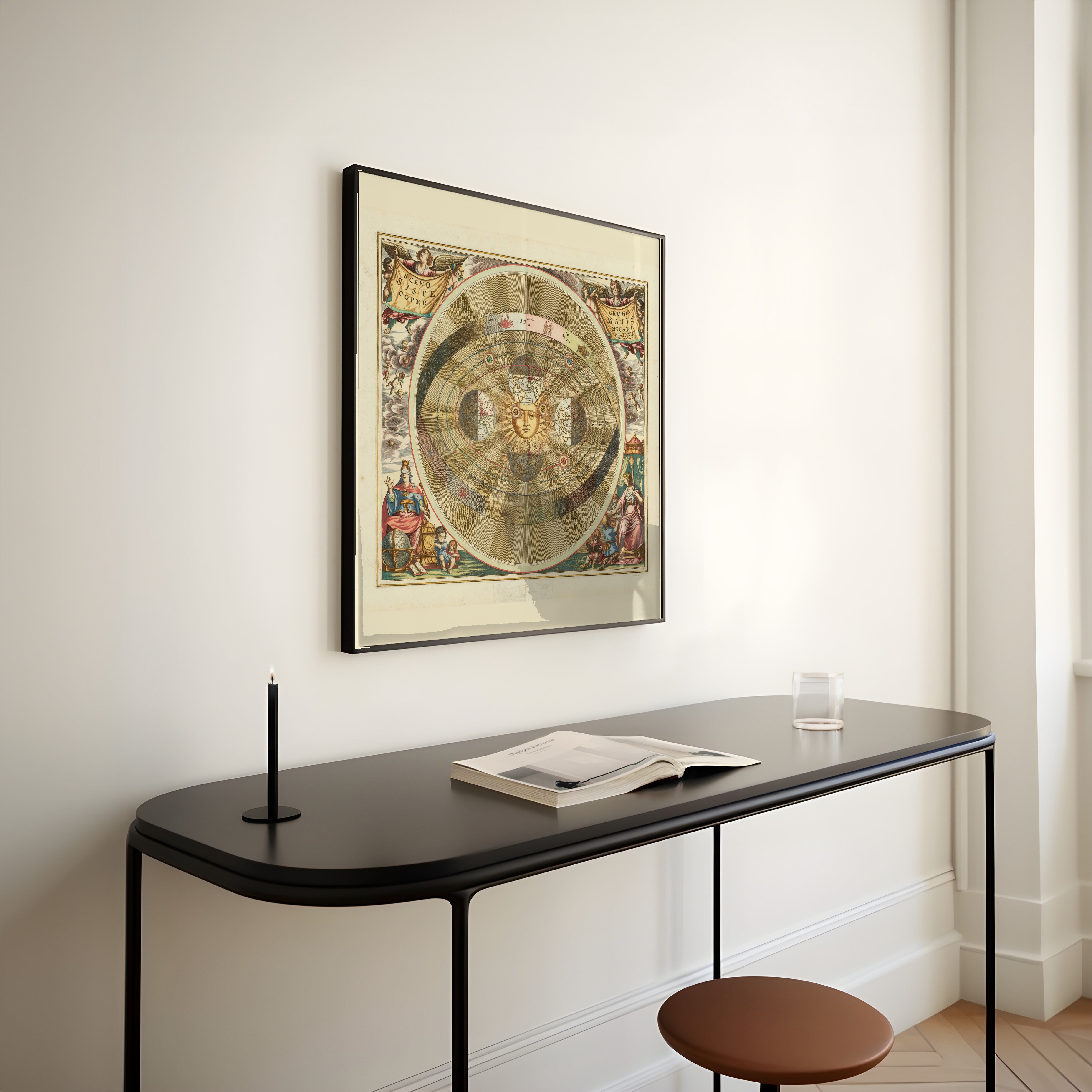 Andreas Cellarius — A Scenographic View of the Copernican System (Plate 5, Gold Colouring) | Celestial Map Print